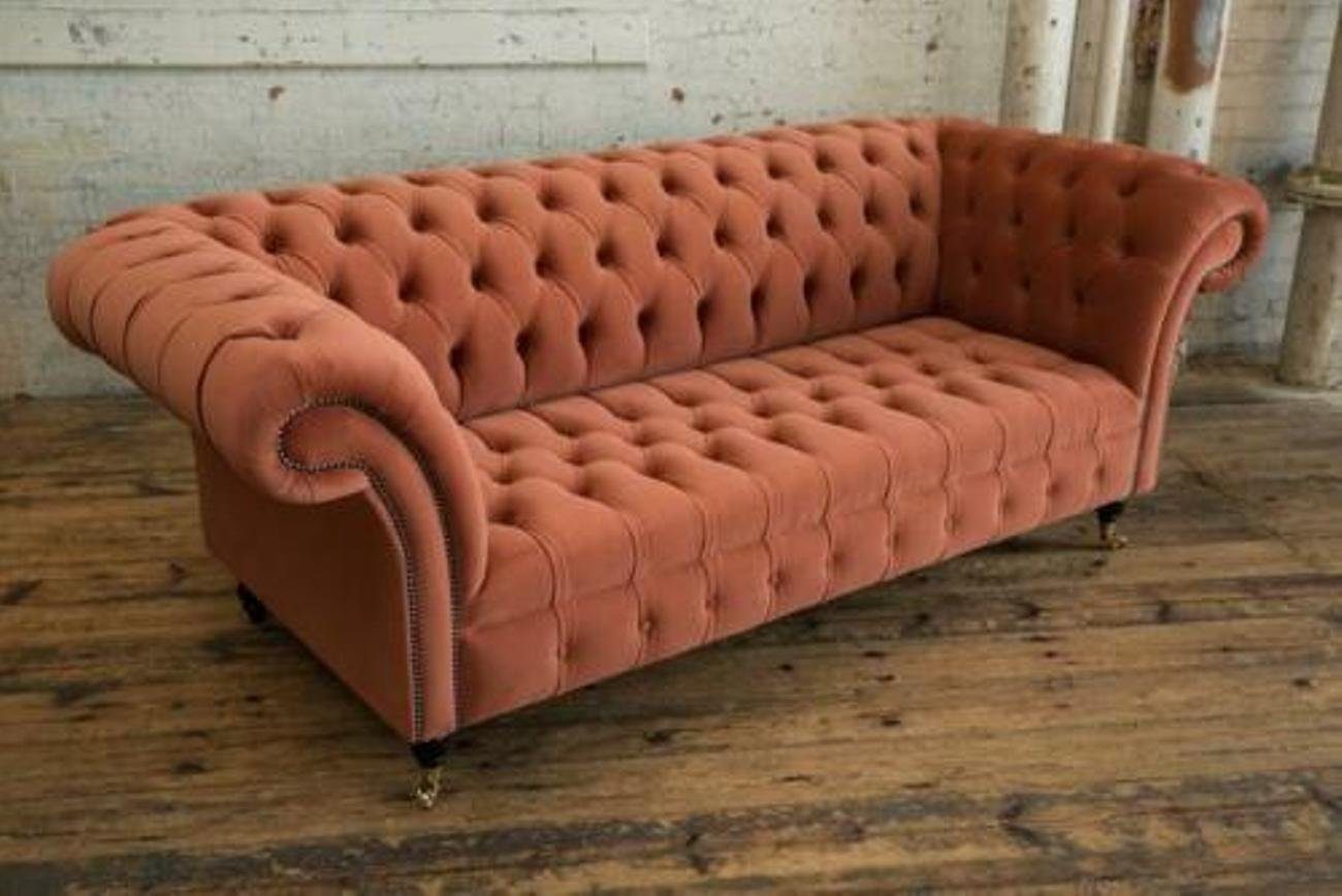 JVmoebel 3-Sitzer Chesterfield 3 Sitz Sitzer Couch Polster Textil Stoff Couchen Sofa, Made in Europe