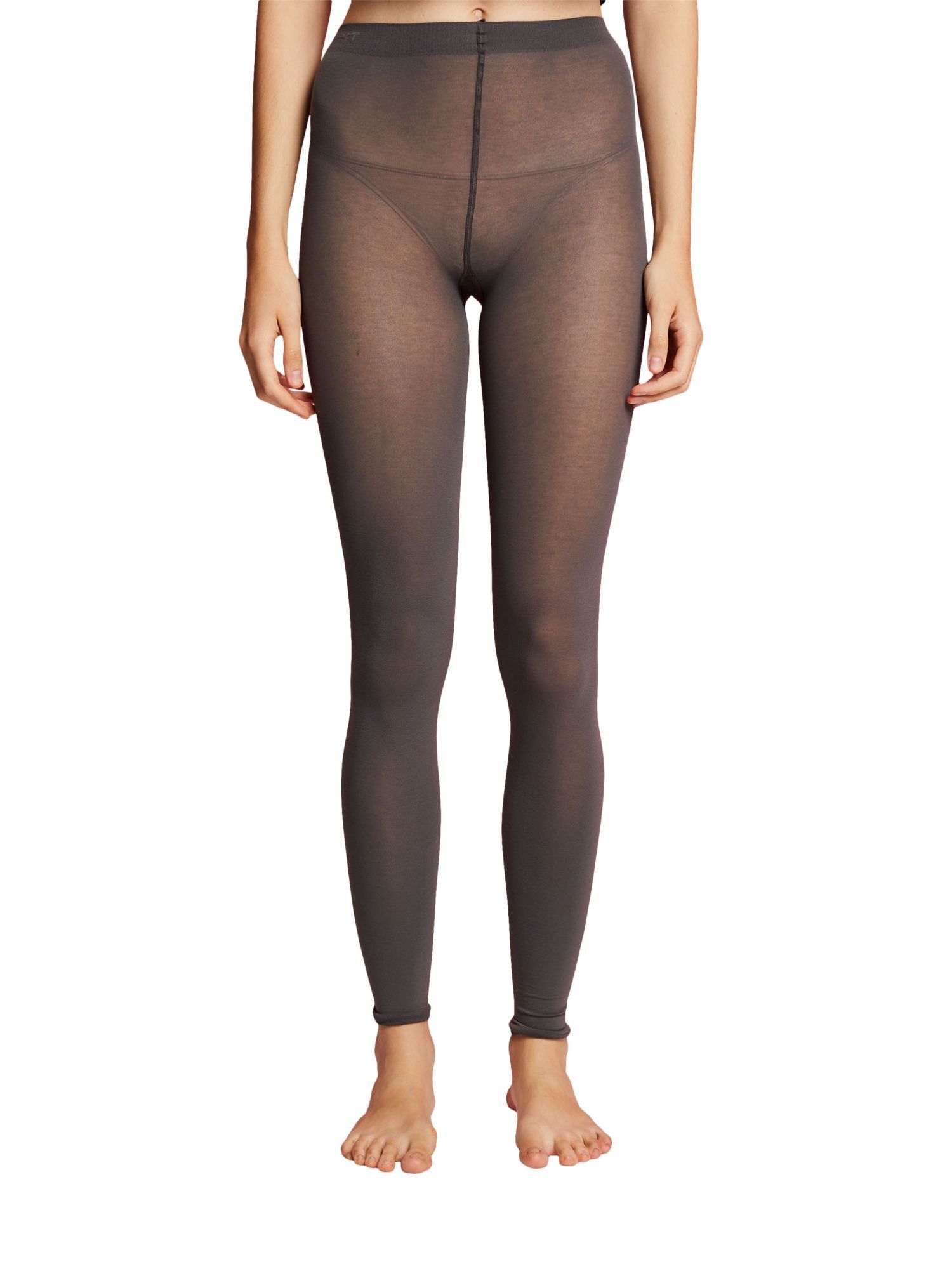 Baumwoll-Mix Leggings Blickdichte Leggings, STONE GREY Esprit