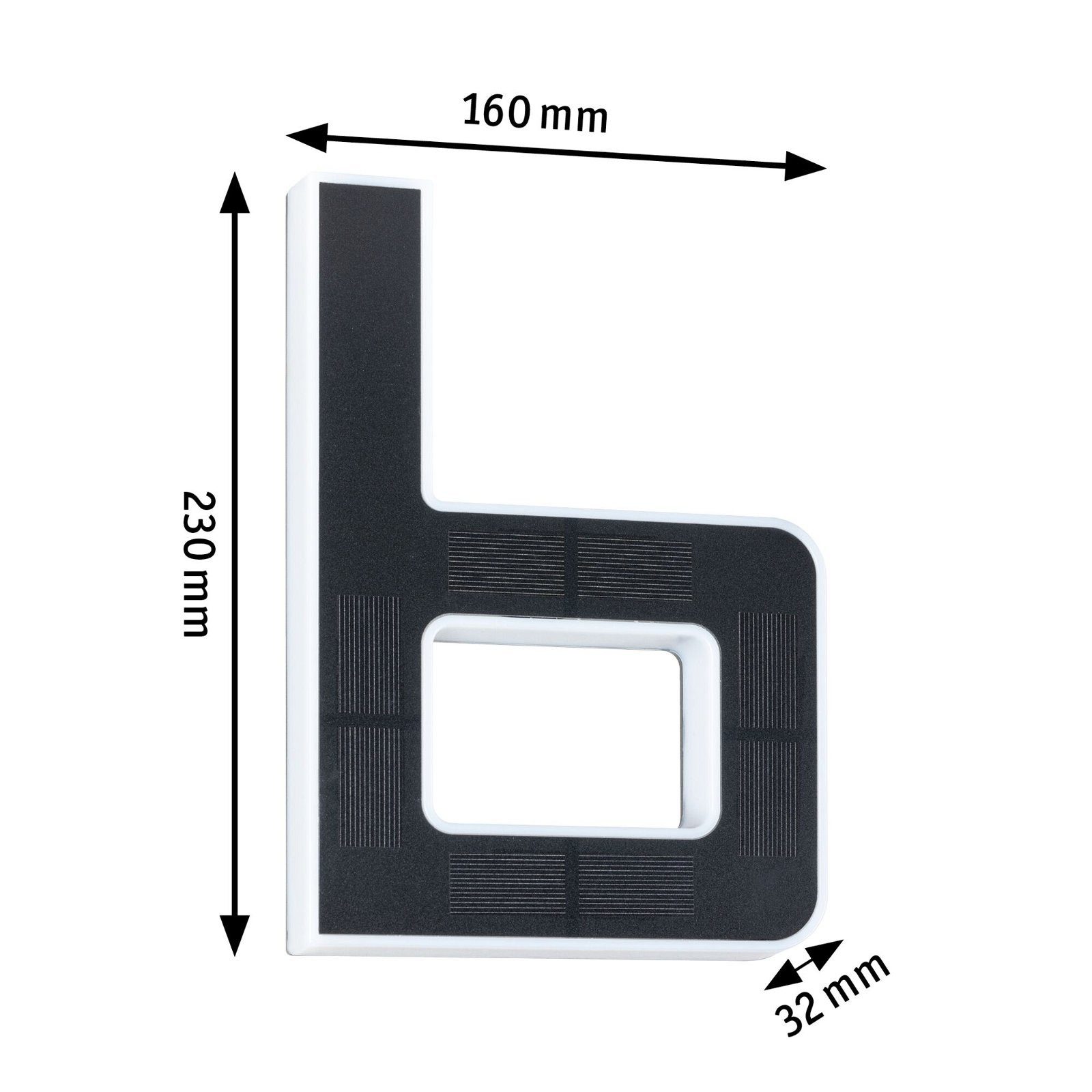 Paulmann LED Außen-Wandleuchte Solar Hausnummer, LED fest integriert, Warmweiß, LED-Modul, Hausnummern, Buchstaben wählbar, Akku wechselbar