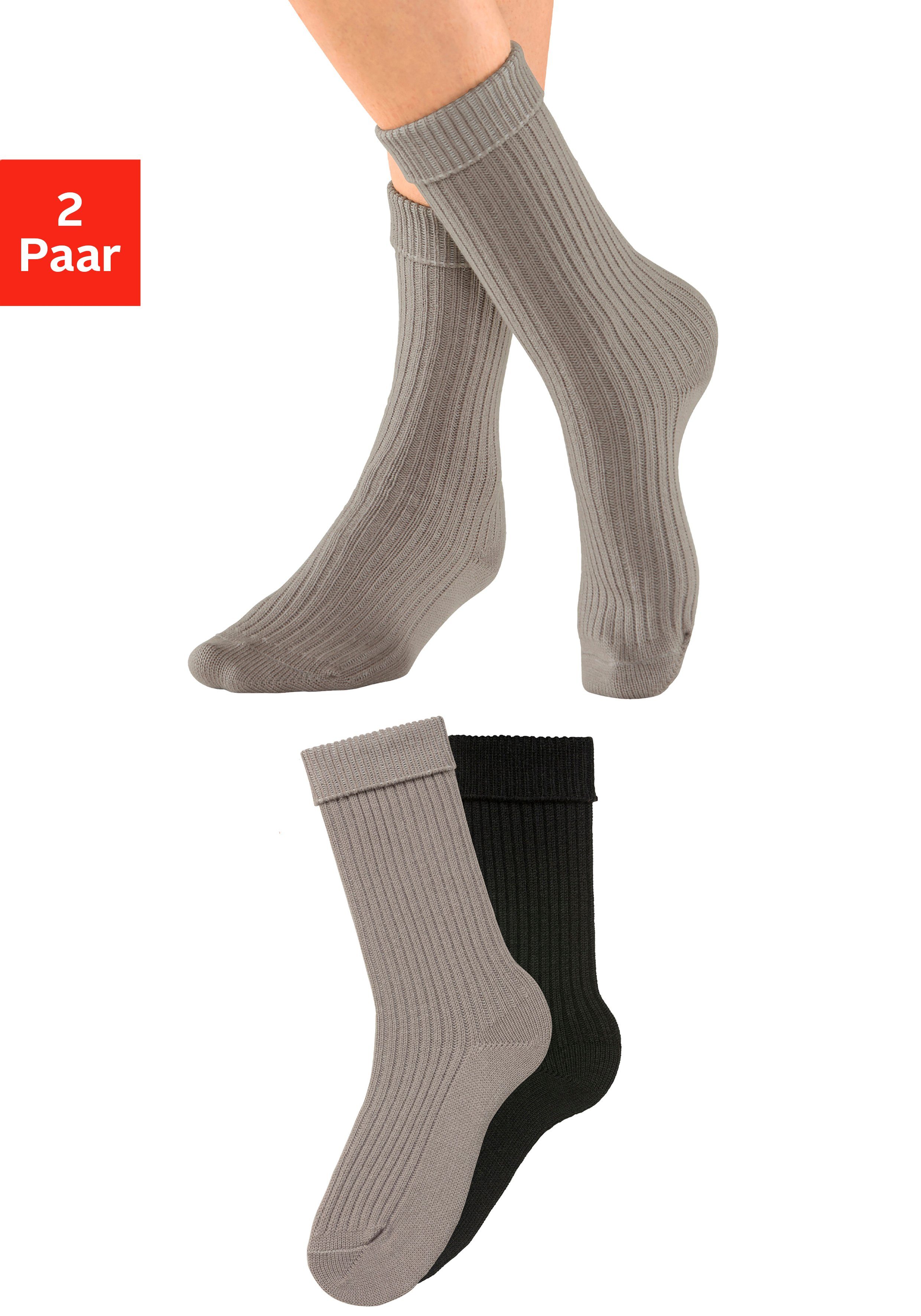 Lavana Socken (2-Paar) in modischem Rippstrick