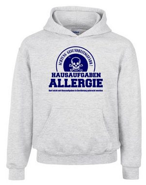 coole-fun-t-shirts Hoodie Hausaufgabenallergie Hoodie Sweatshirt mit Kapuze Gr. 116 128 140 152 164 cm Schule Schüler Hausaufgaben