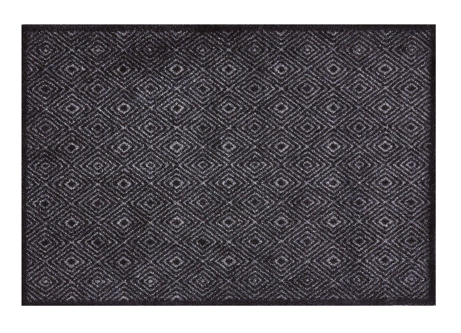 - Fußmatte Teppichmatte Höhe: Entree schwarz 8 Eingangsmatte Küchenteppich, MD Entree, 30° cm, x MD rechteckig, Diamond, 70 - anti-rutsch, waschbar, Soft&Deco mm, bei 50