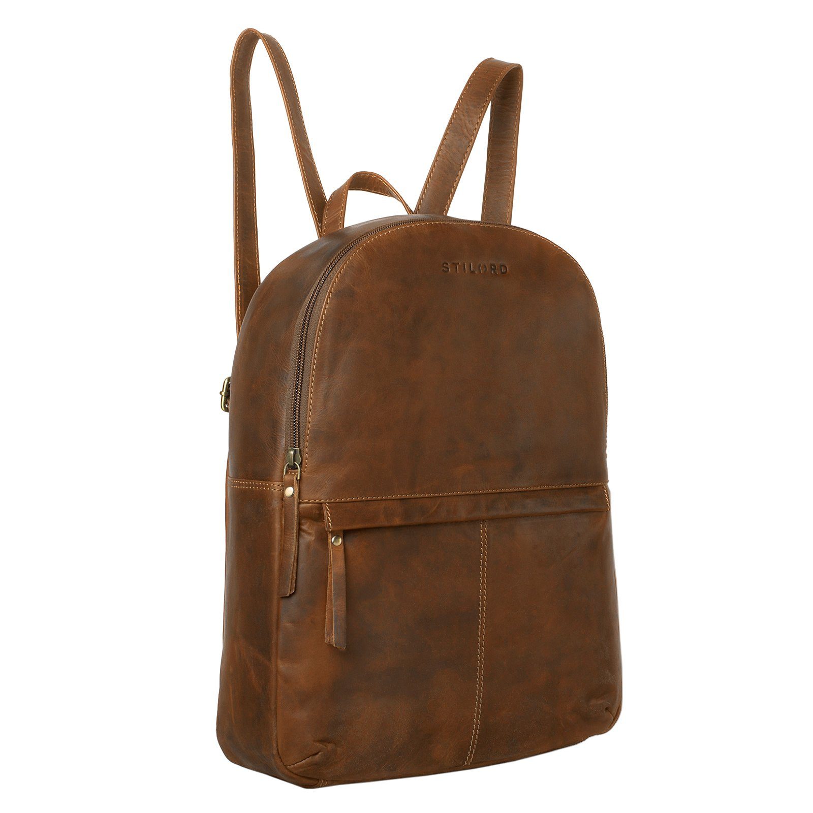 - Notebook-Rucksack Leder-Rucksack dunkelbraun STILORD groß Vintage "Conner" mocca