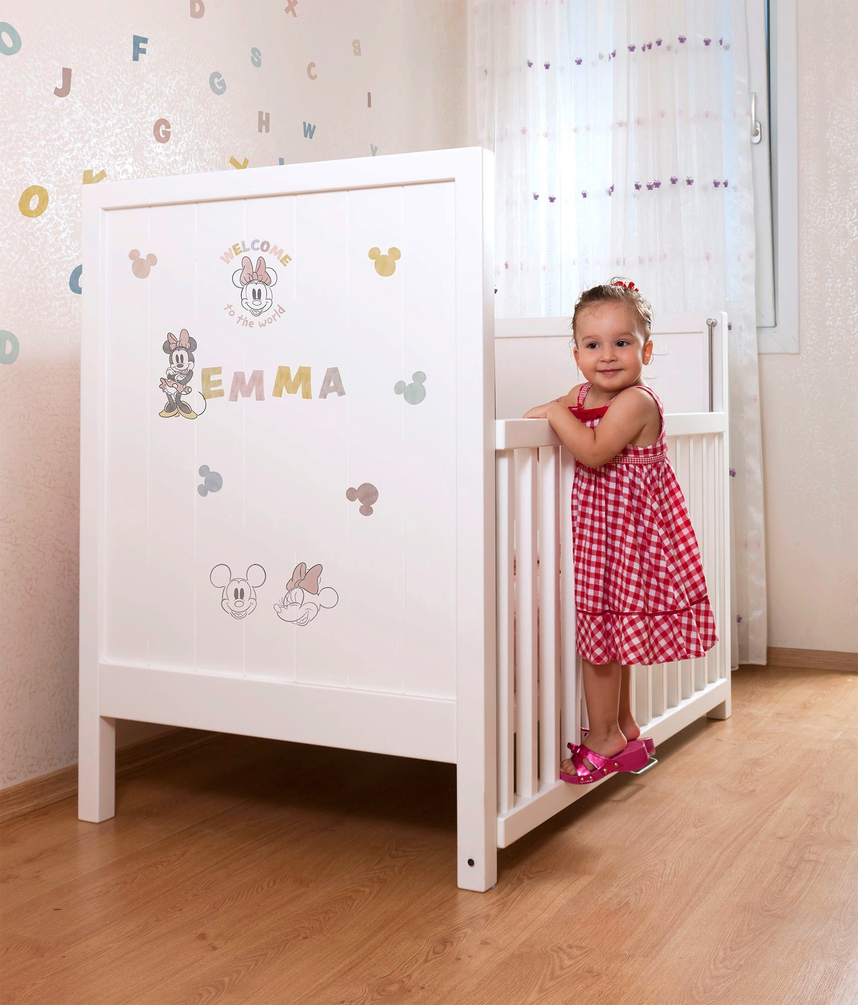 Komar Wandtattoo Mickey Alphabet - Größe 50 x 70 cm (56 St), selbstklebend, Wandsticker, Kinderzimmer