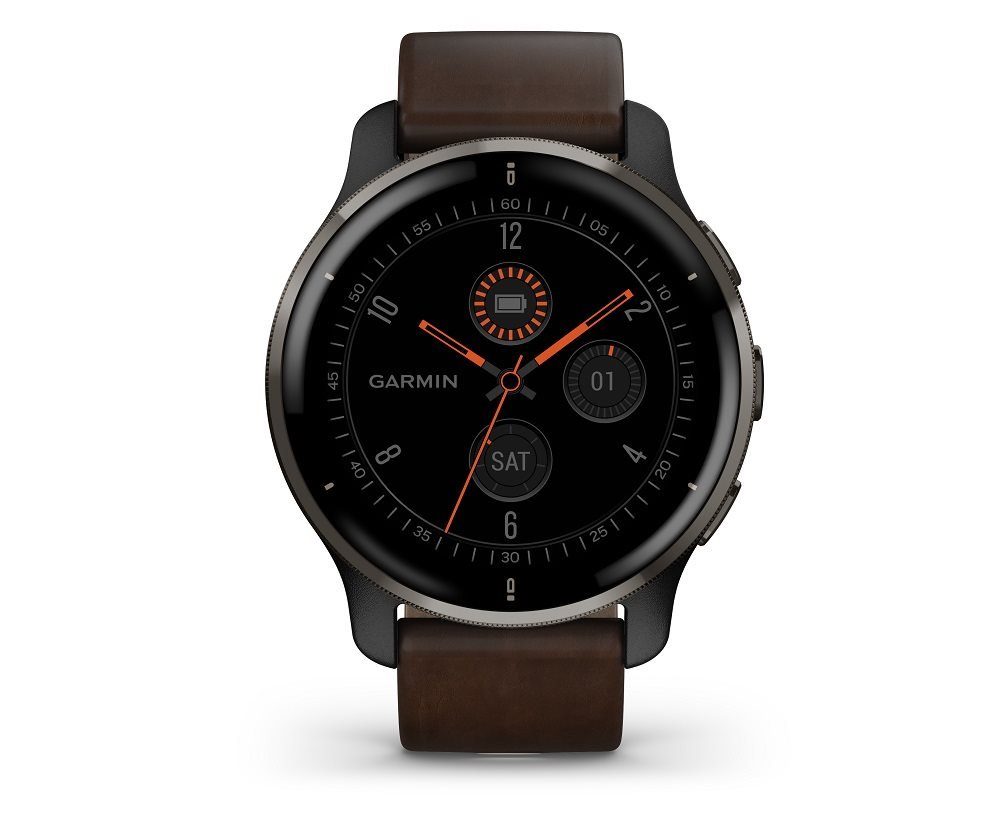 Garmin Venu 2 Plus Smartwatch Braun Leder