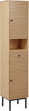 andas Hochschrank Bali Standschrank Badezimmer WC Bad Badmöbel mit 2 Türen und einer Schublade, Breite 35cm