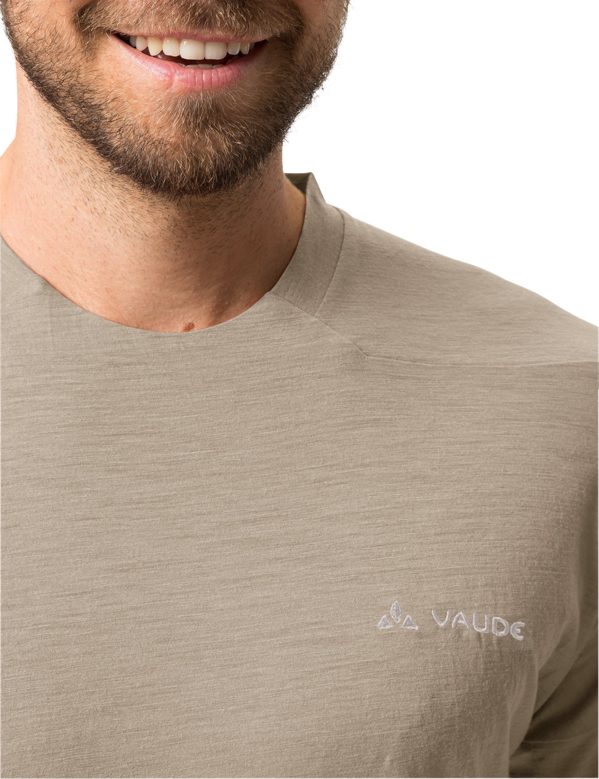 T-Shirt Wool Yaras VAUDE Shirt (1-tlg) Knopf Men's LS linen Grüner