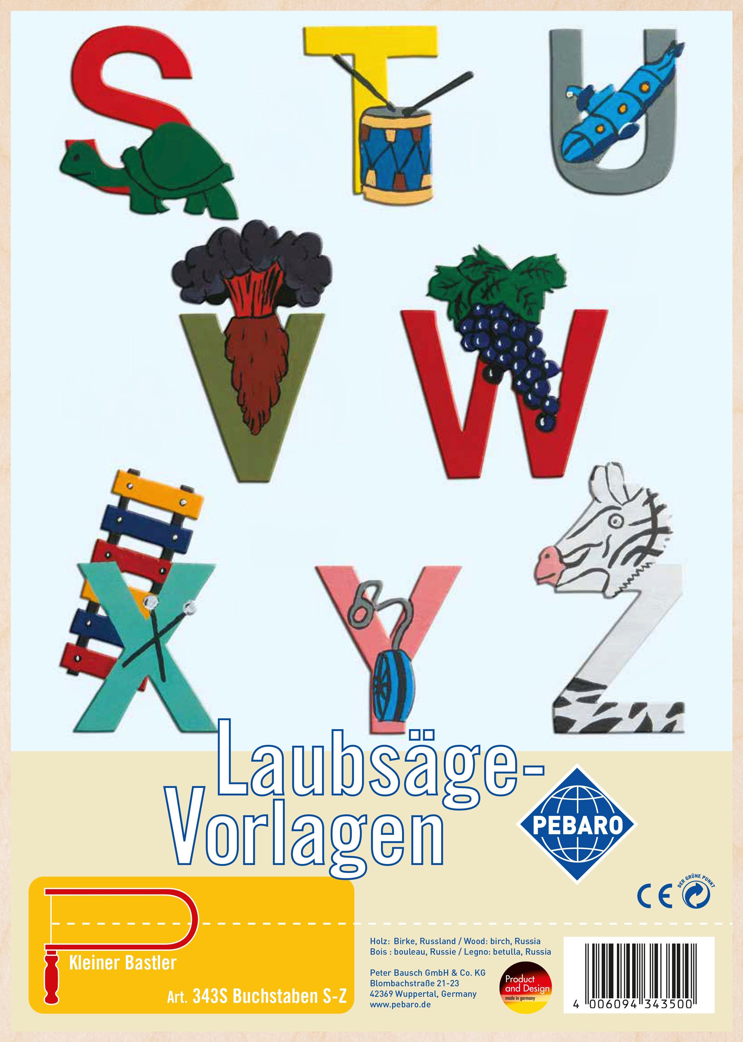 Pebaro Kreativset Laubsägevorlage Buchstaben S-Z, 343S