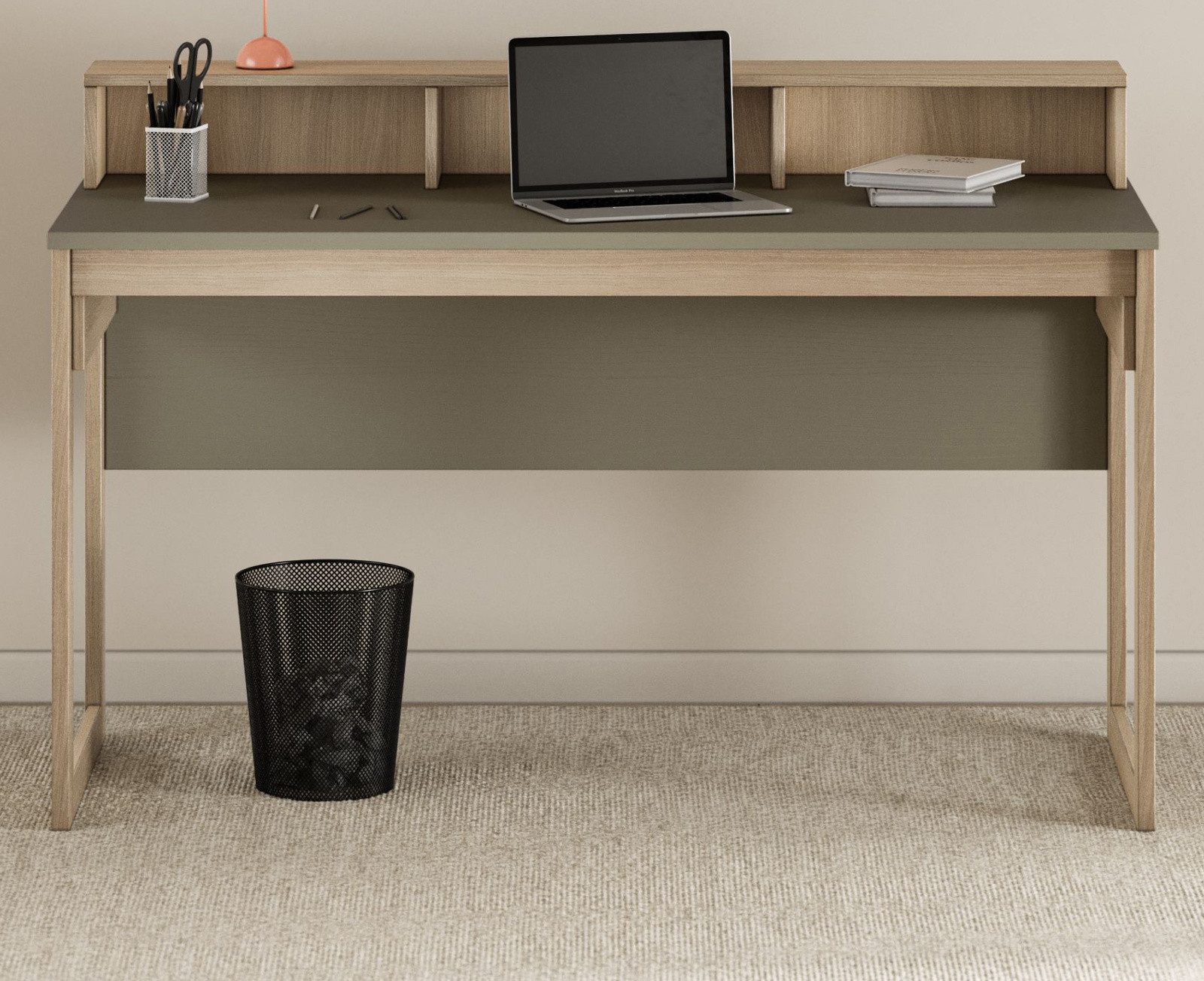 Furn.Design Schreibtisch Finnes (Laptop Tisch in Salbei und Eiche Natur, 120 x 60 cm), Scandi-Design