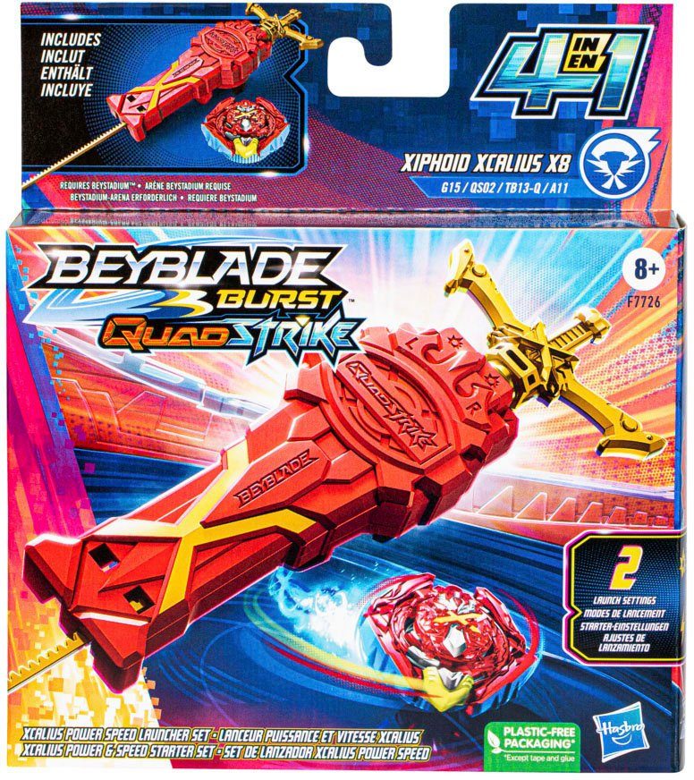 Hasbro Speed-Kreisel Beyblade Burst Starter Pack Quadstrike Power Speed, Xcalius