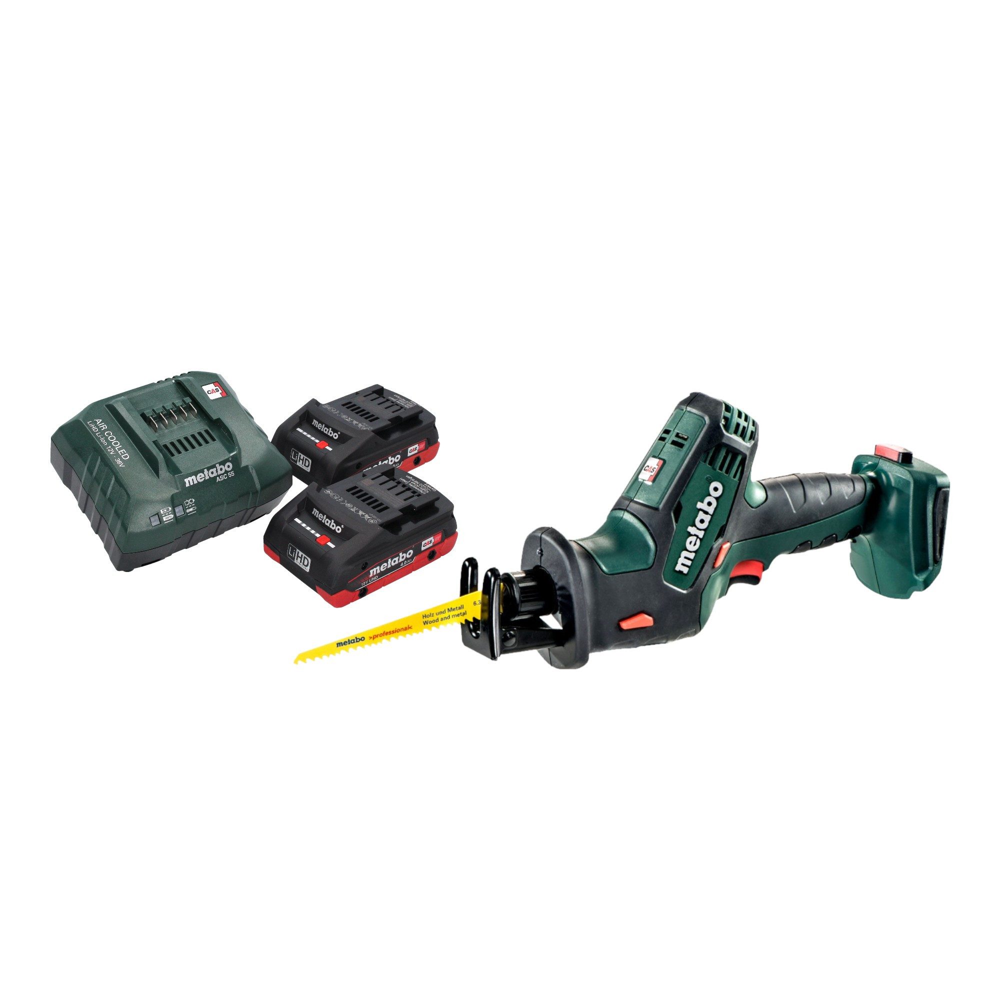 metabo Akku-Reciprosäge SSE 18 LTX Compact Säbelsäge 18 V 13 mm + 2x LiHD Akku 4,0 Ah