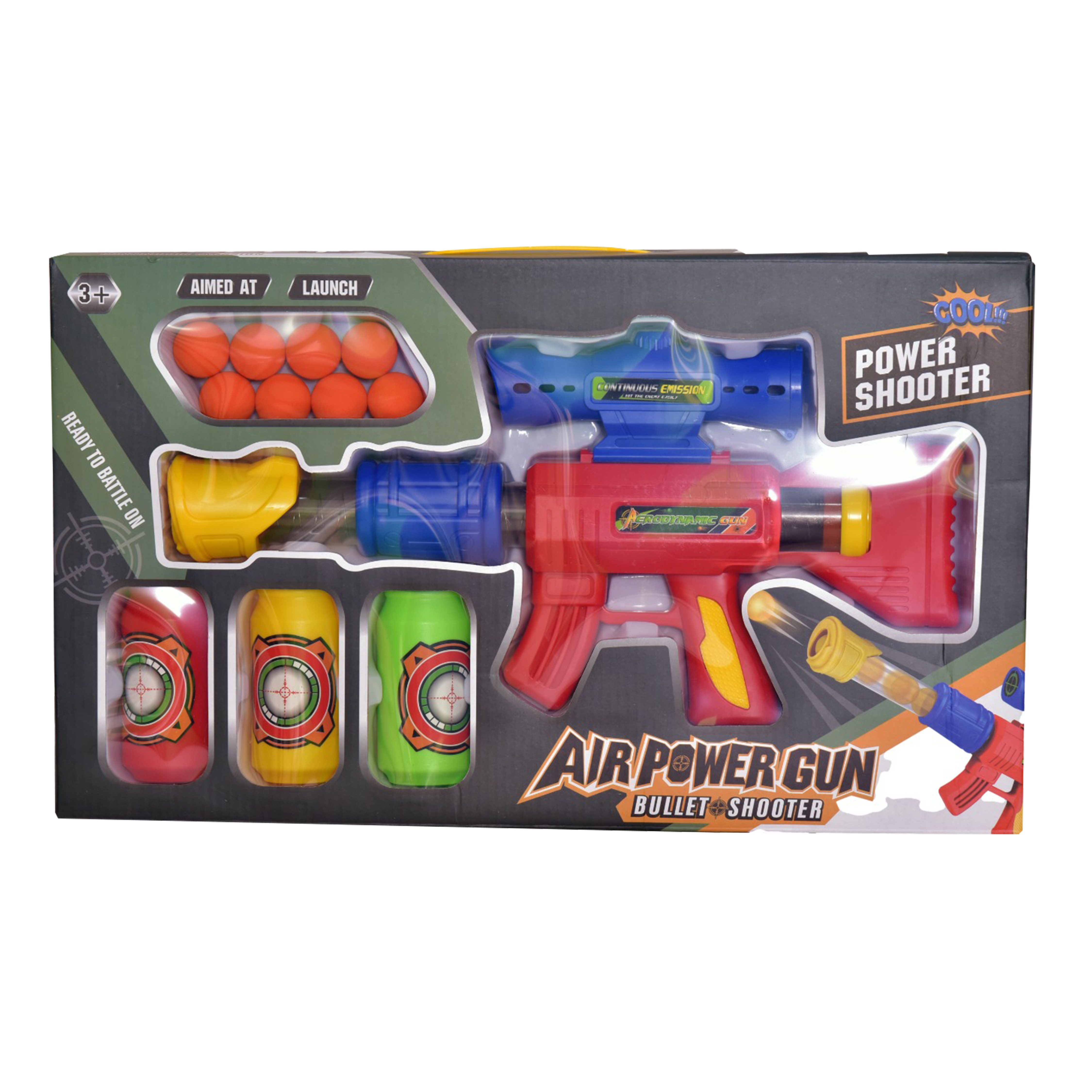Blaster Aerodynamische Soft-Bullet-Pistole mit Soft-Ball-Patronen und Dosen