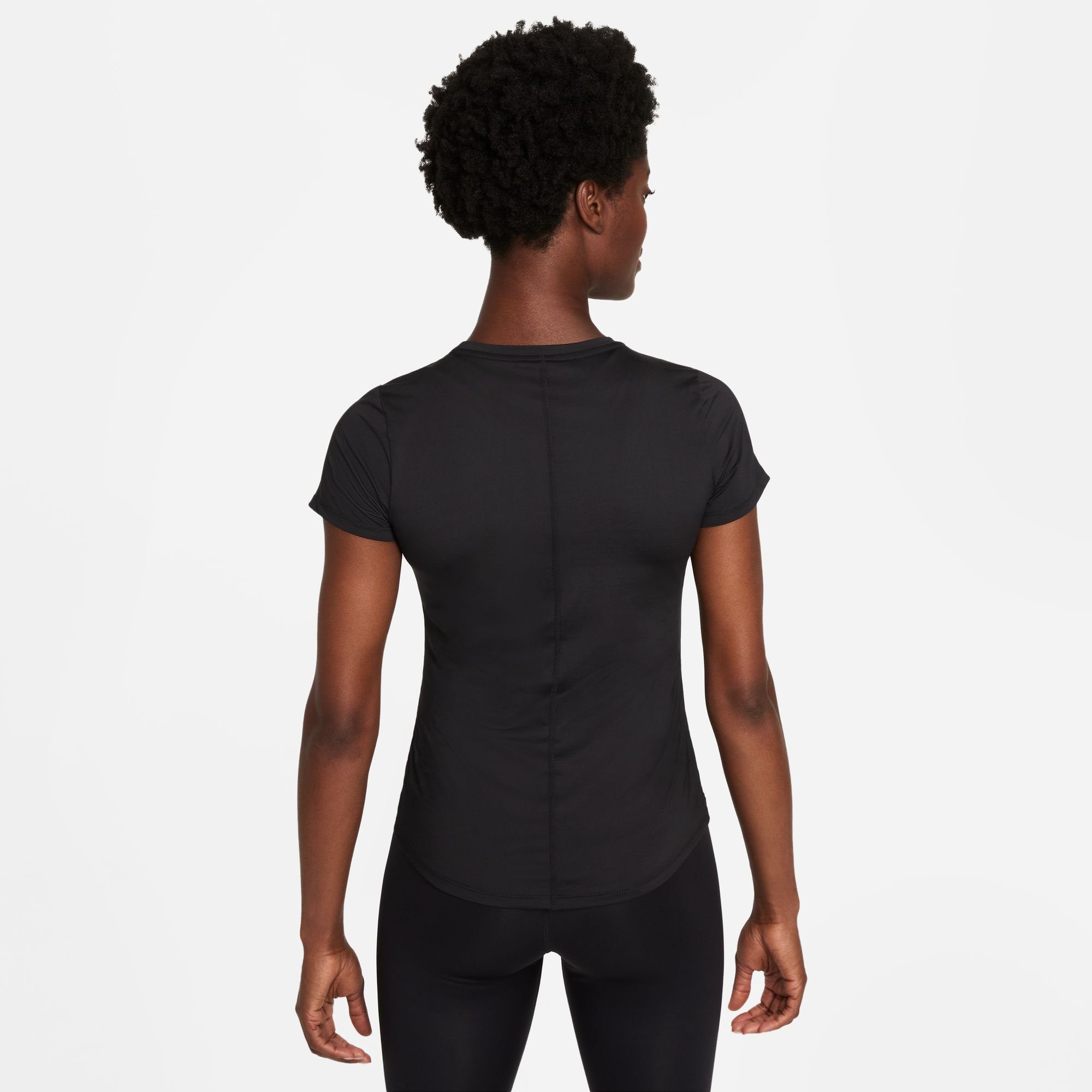 WOMEN'S Nike Trainingsshirt DRI-FIT schwarz SLIM TOP FIT SHORT-SLEEVE ONE