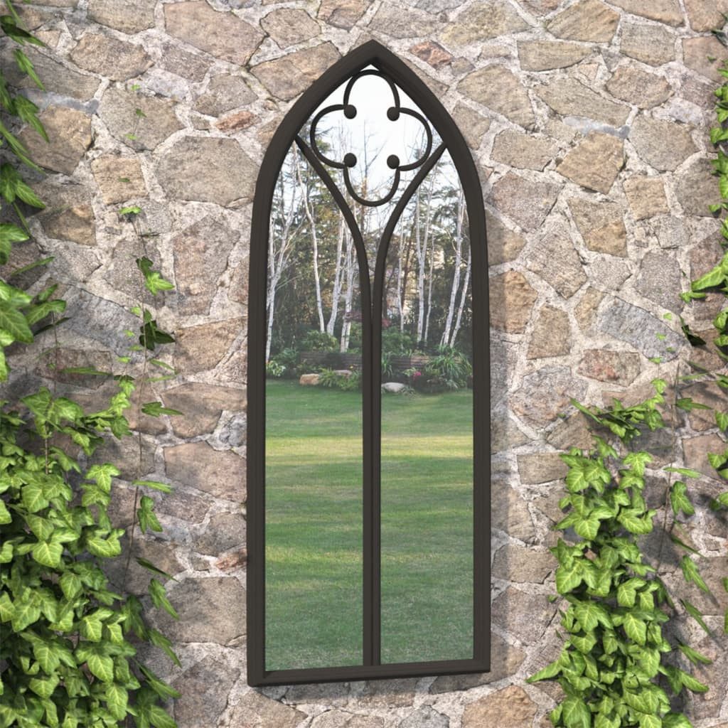 vidaXL Spiegel 100 x 45 cm Spiegel Garten Fenster Vintage Optik Schwarz 100x45 cm Eis