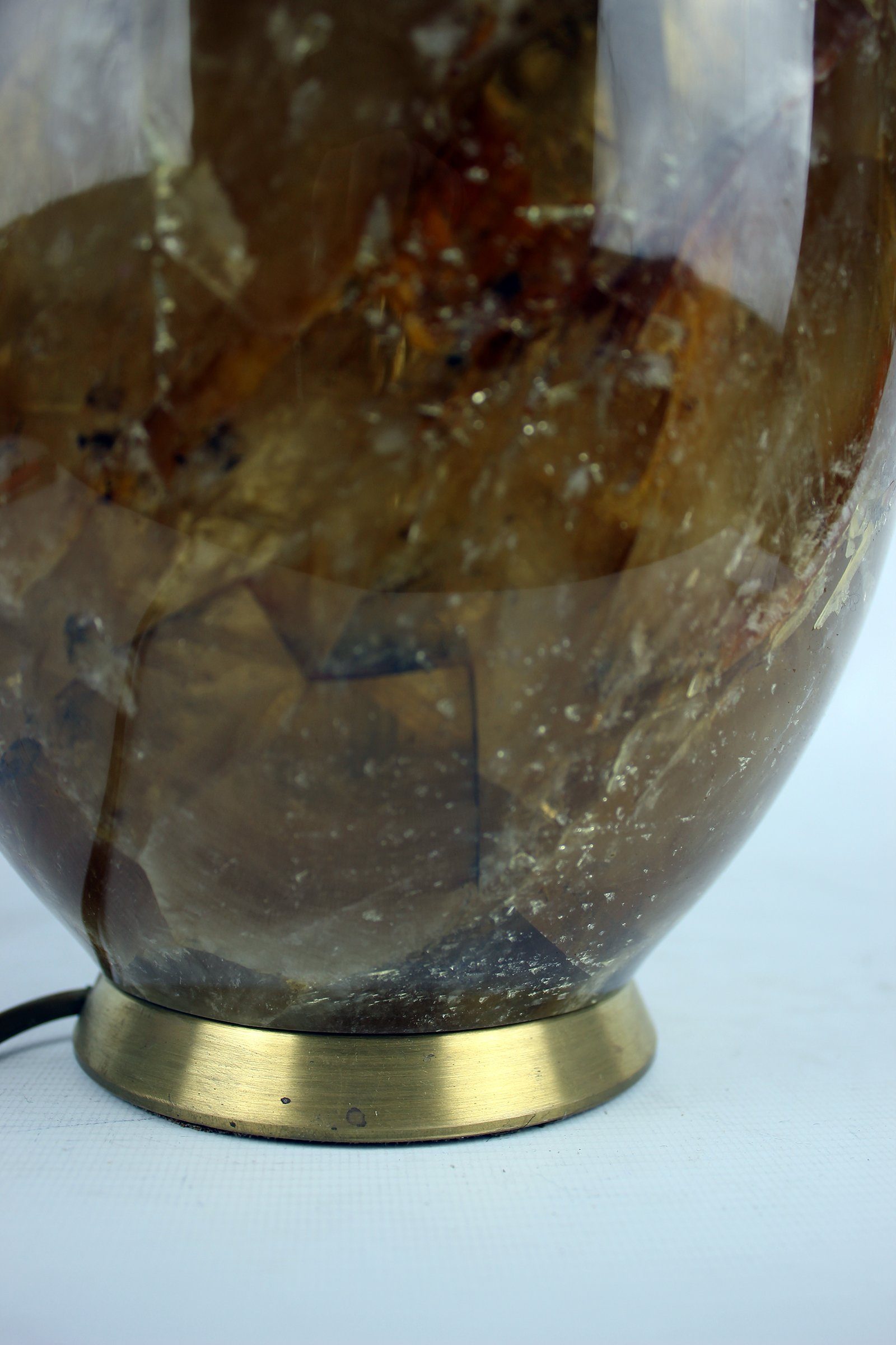 Naturstein Collection braun klassisch, echtem warmweiß, aus Home Kristallnaturstein Kristall mit Leuchtmittel, Signature Tischleuchte handgefertigt Tischlampe ohne Lampenschirm