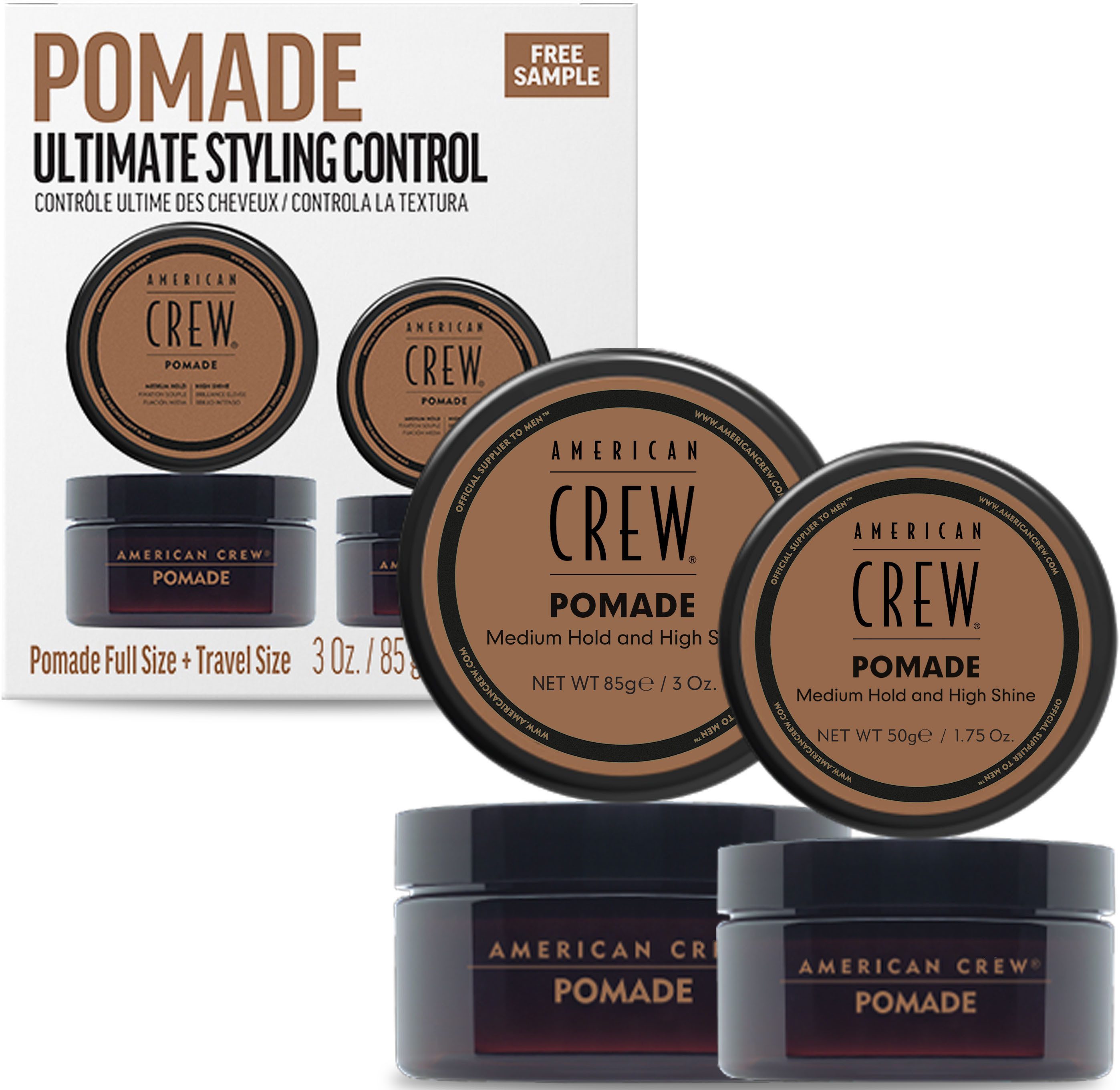 American Crew Styling-Creme Pomade Duo Styling Set - Classic Pomade 85 gr + 50 gr, Set, 2-tlg.