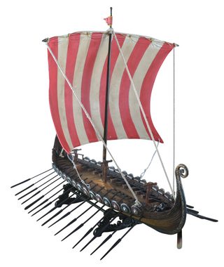 Vogler direct Gmbh Dekoobjekt Wikingerschiff mit Drachenkopf, Ruder nicht abnehmbar, Veronese, von Hand bemalt