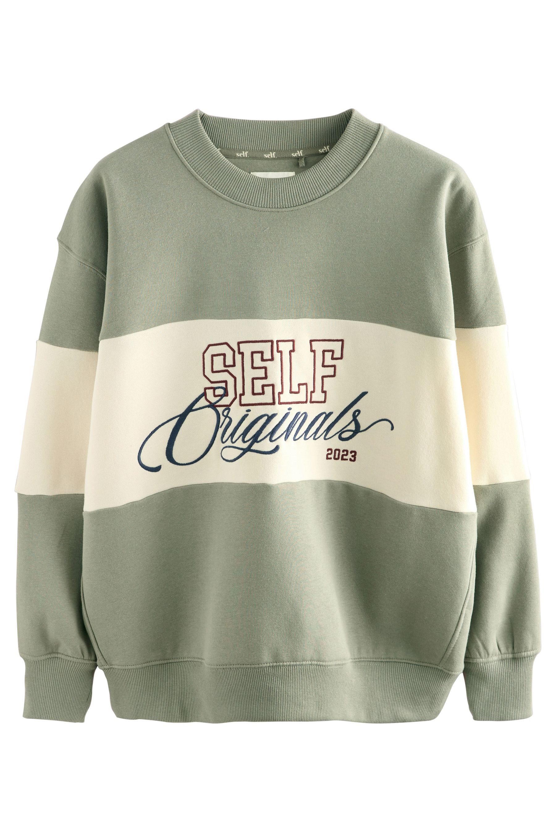 self Sweater Self. Rundhals-Sweatshirt mit Stickerei günstig online kaufen