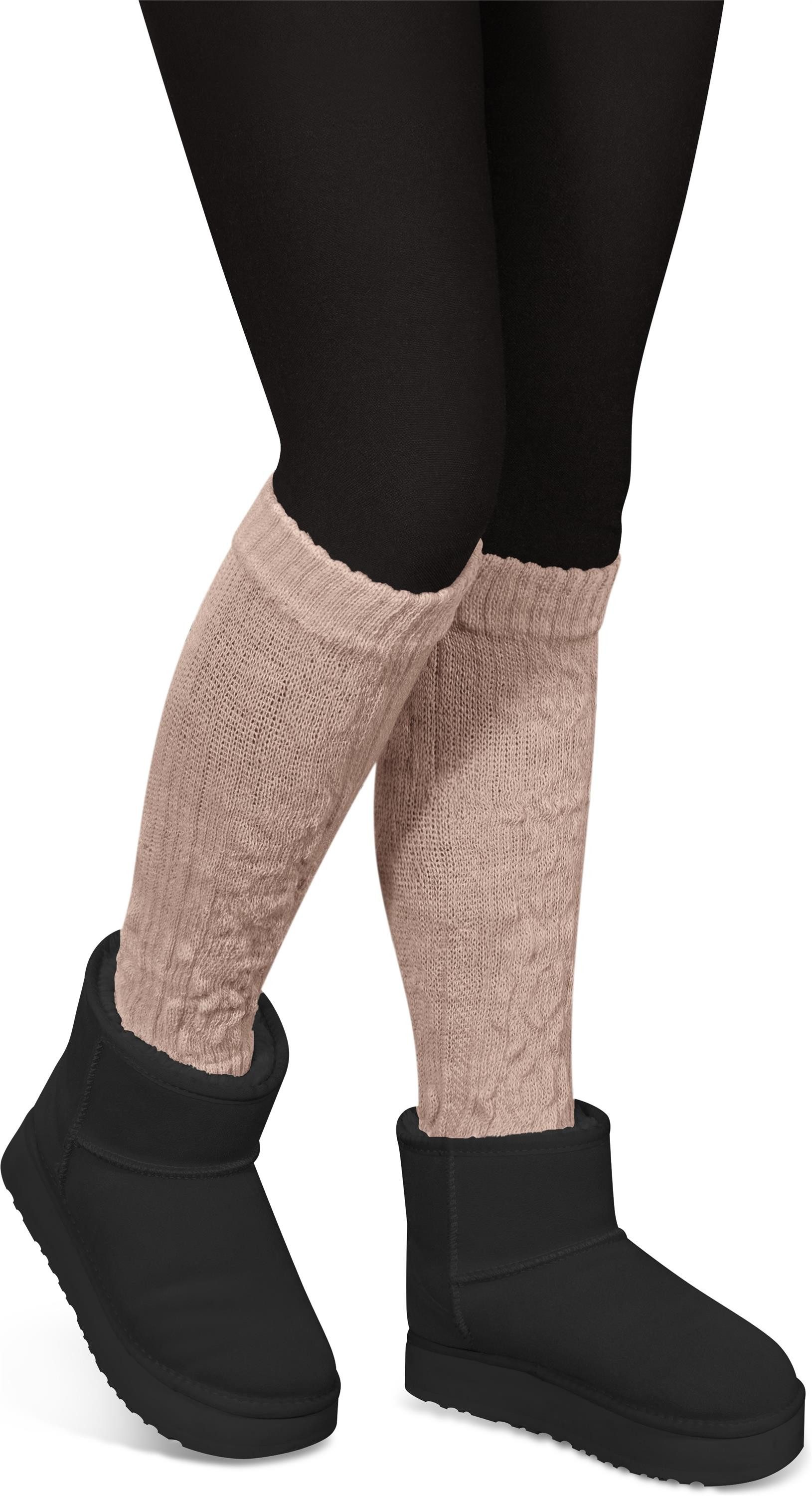 normani Beinstulpen 2 Paar Strickstulpen mit wärmender Wolle modische Strickstulpen