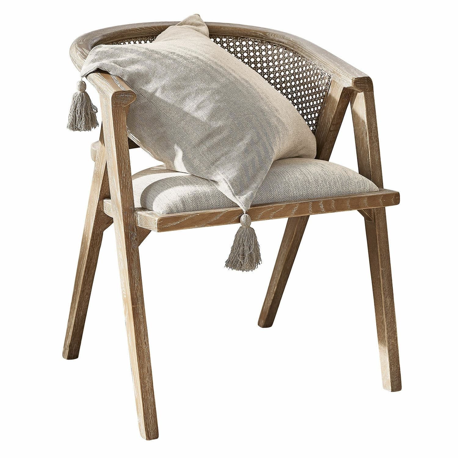 Mirabeau Esszimmerstuhl raffinierter Stuhl Collaroy mit Armlehne und Wiener Geflecht braun (edel & bequem, gepolsterte Sitzfläche & Holzrahmen), Esszimmerstuhl, Holzstuhl, B 59cm, H 75cm, T 57cm
