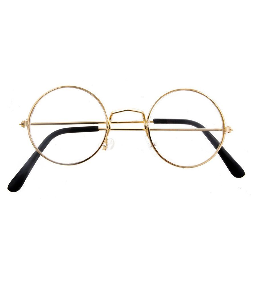 Das Kostümland Verkleidungsmaske Nickel Brille mit Gläsern - Gold, Weihnachtsmann O