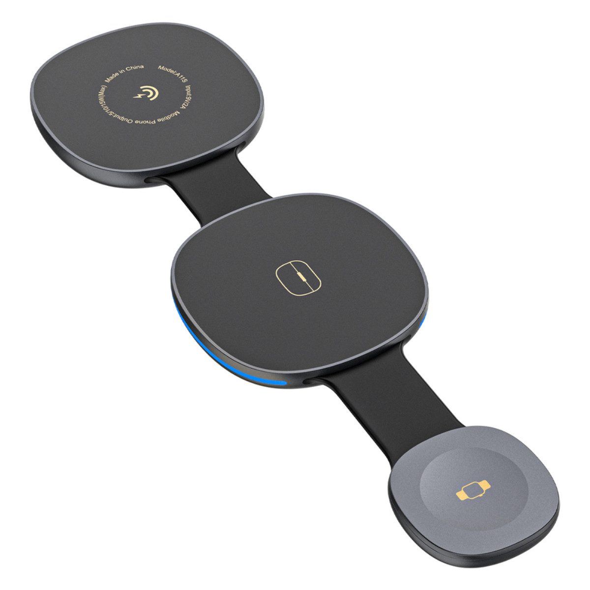 Dudao A11S Wireless Charger (2000 mA, Faltbare 3-in-1 Ladestation bis 15 W)