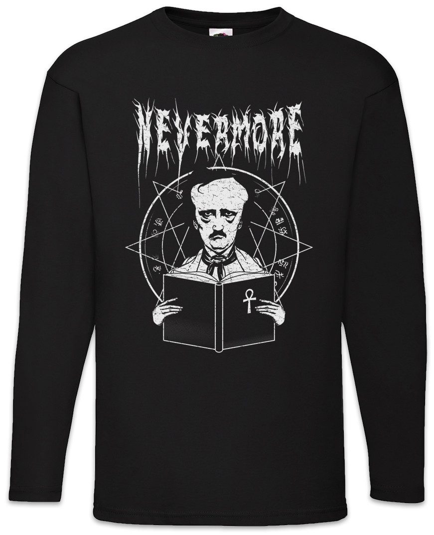 Langarmshirt Nevermore Langarm T-Shirt Edgar Portrait Allan Allen Symbol Poe Raven