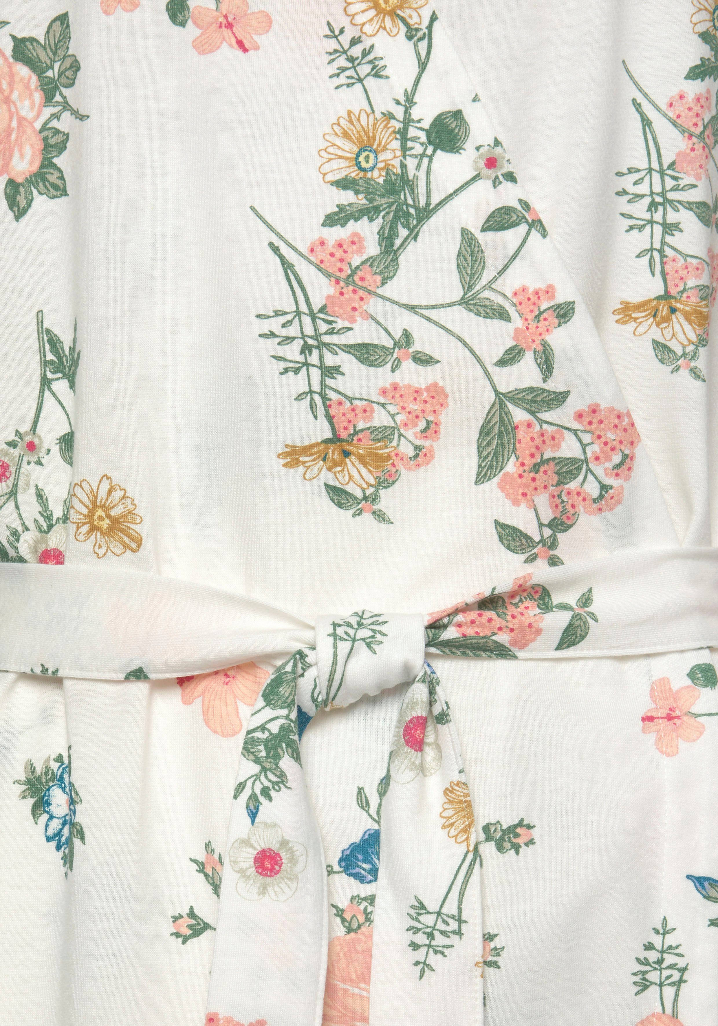 Vivance Dreams by Lascana Kimono, Kurzform, Baumwoll-Mix, Kimono-Kragen, Gürtel, mit Volants – Bild 5 von 5