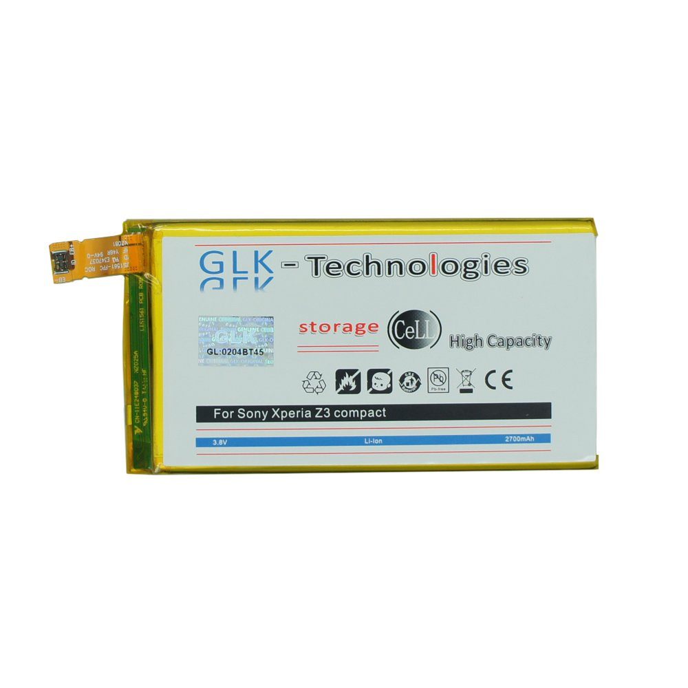 GLK-Technologies Power Set High Ersatzakku Battery, accu, Original GLK-Technologies Werkzeug mit Kit E5823 mAh Akku, Sony inkl. Compact E5803 LIS1594ERPC, Xperia 2700 Z3 kompatibel mAh Smartphone-Akku 2700