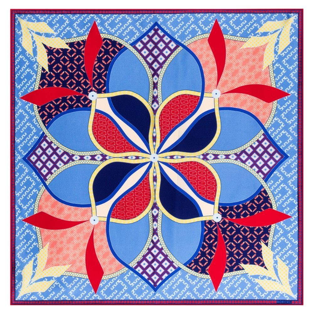 Roeckl Halstuch Roeckl Flower Mandala Multi Bleu 53x53