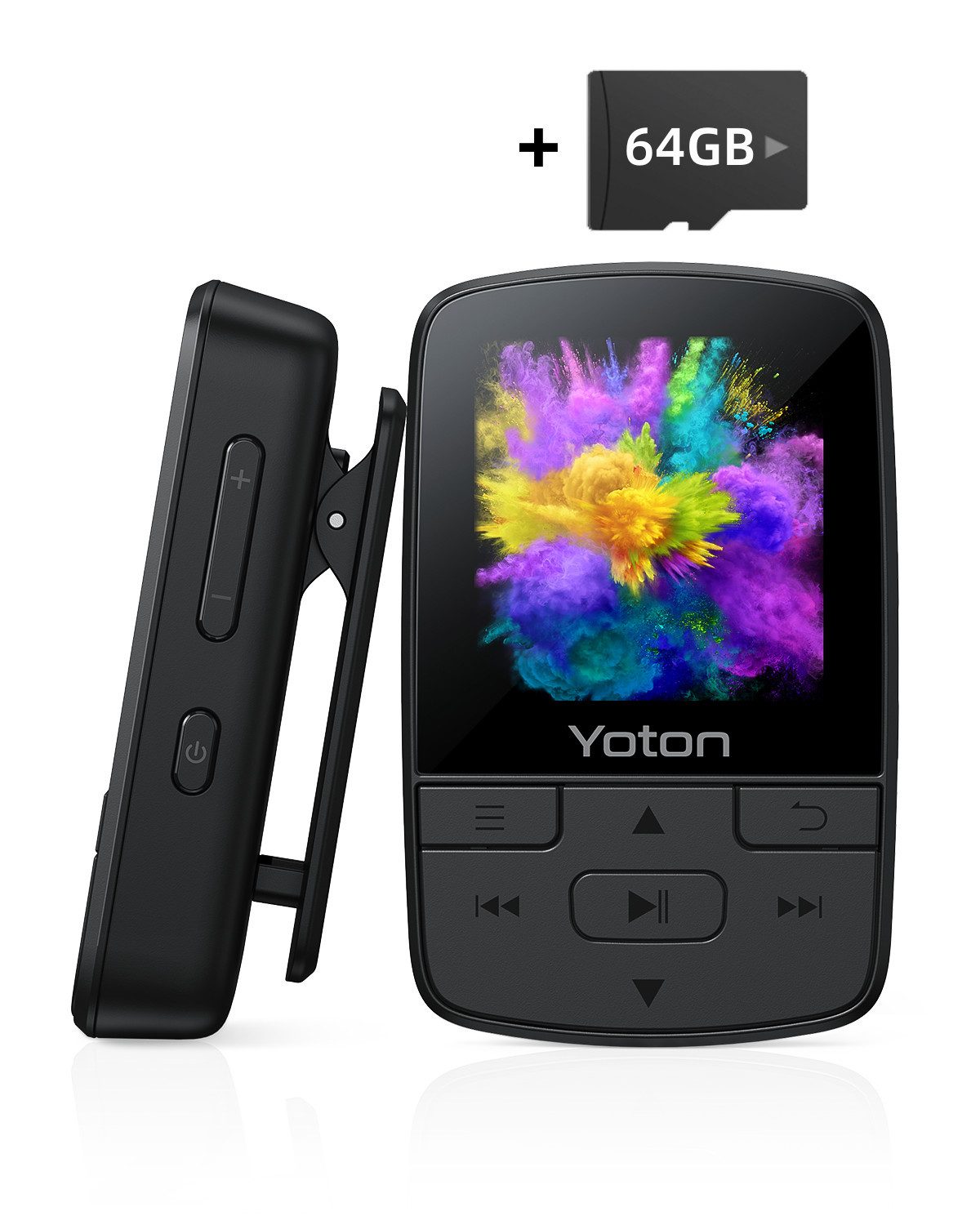 Yoton MP3-Player (64 GB, Bluetooth, Sport Musik Player mit FM Radio, Tonbandgerät, E-Book)