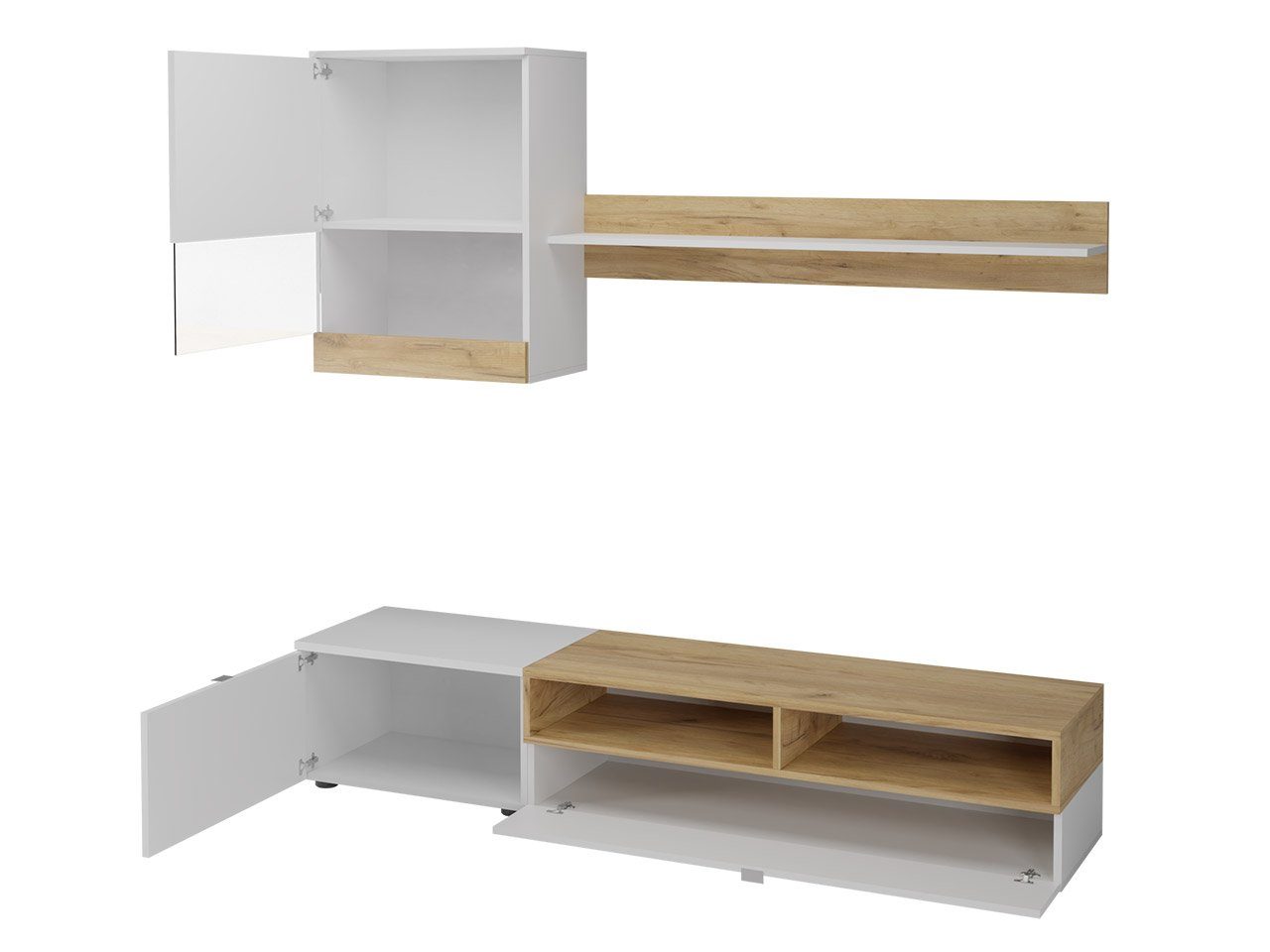 MIRJAN24 Wohnwand Roco, (3er-Set, TV-Lowboard, Hängevitrine, Wandregal), Wo günstig online kaufen