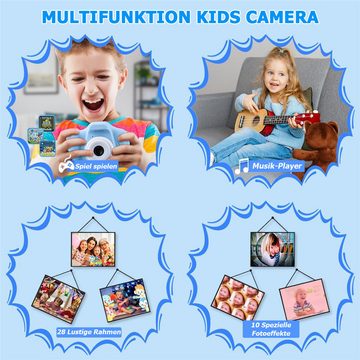 Bifurcation 2-Zoll-1080P-HD-Anti-Fall-Kinderkamera für Kinder von 3 bis 12 Jahren Kinderkamera (Perfektes Geschenk für Kindergeburtstage, Feiertage usw)