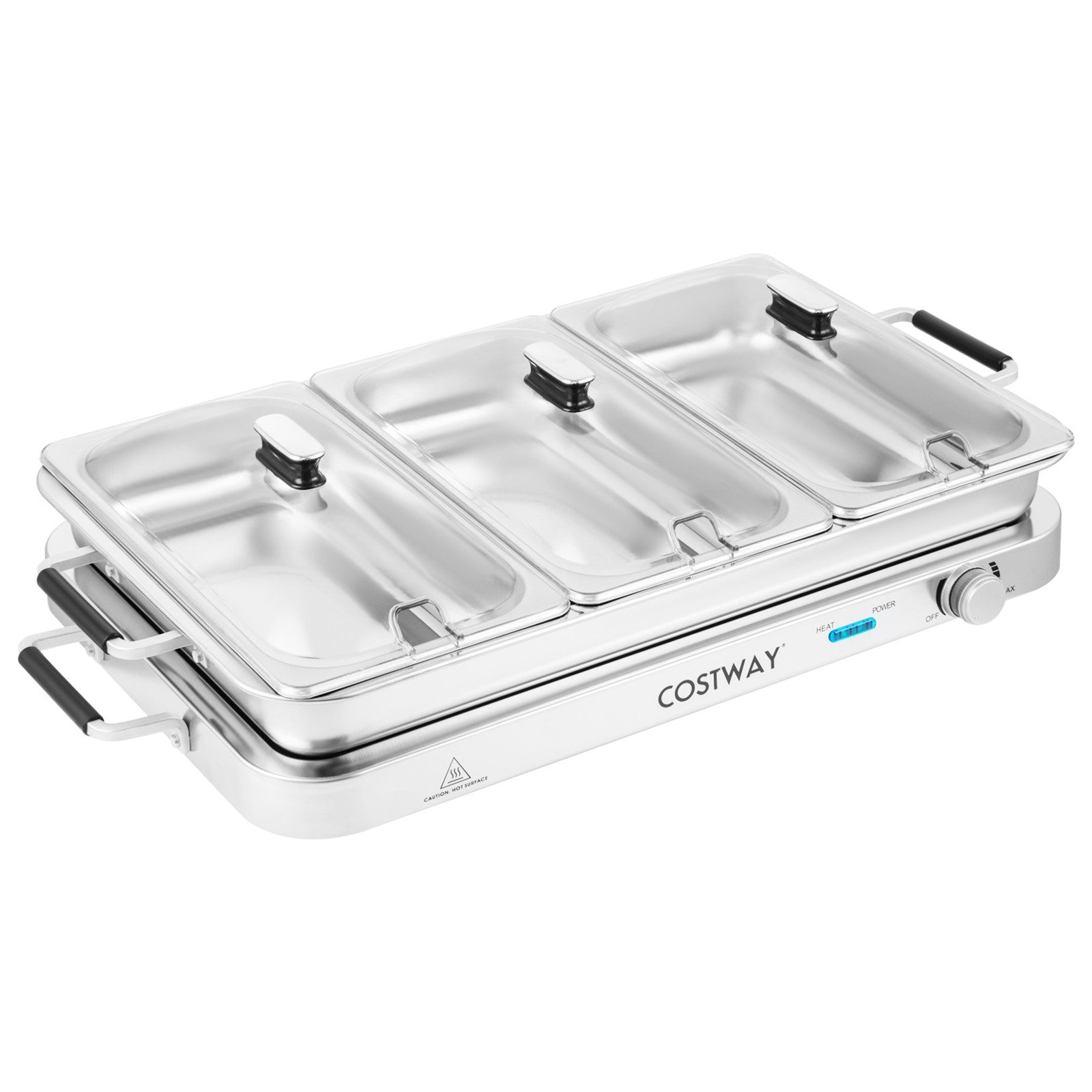 COSTWAY Warmhalteplatte, 450W Wärmebehälter, mit Temperaturregler von 50℃-150℃