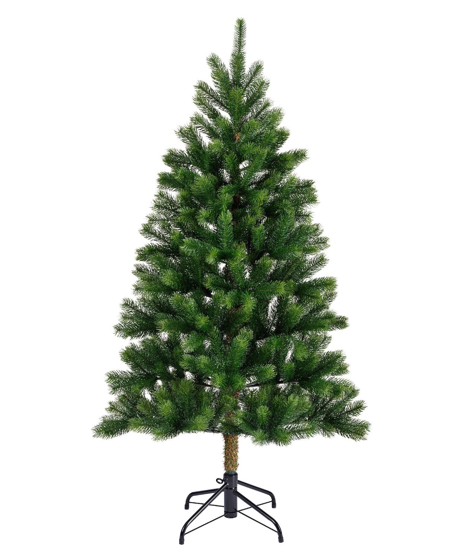 Kaemingk Künstlicher Weihnachtsbaum Everlands Künstlicher Weihnachtsbaum KENMORE FIR 150 cm, Tanne, Metallfuß, In-& Outdoor, Stecksystem, Klappmechanismus, Tannenbaum