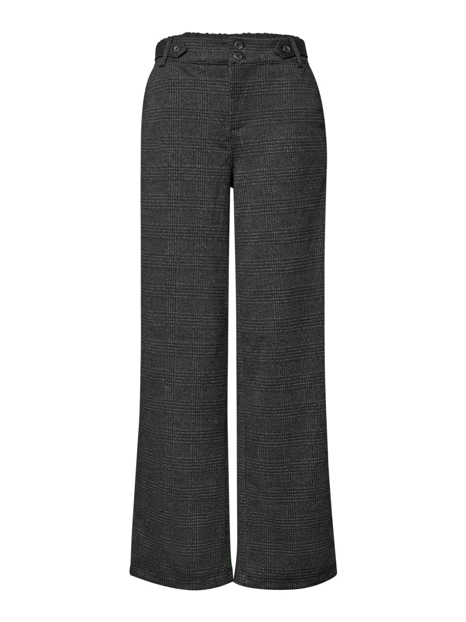STREET ONE Stoffhose schwarz,Casual,Polyester,Kariert,Wide Leg,Hoch