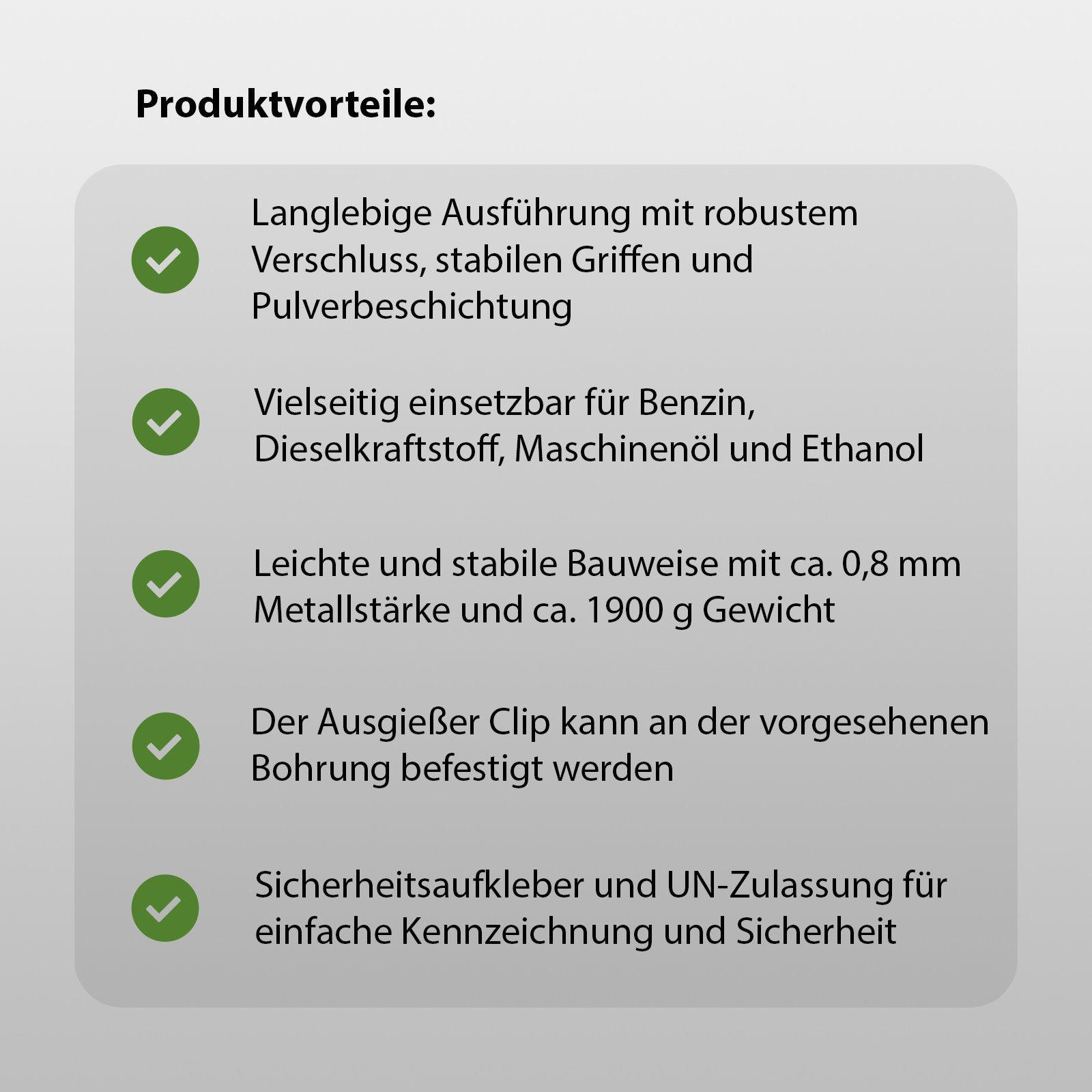 TRUTZHOLM Kanister 1x Ausgie inkl. Oliv Liter Kraftstoffkanister 10 Metall Benzinkanister