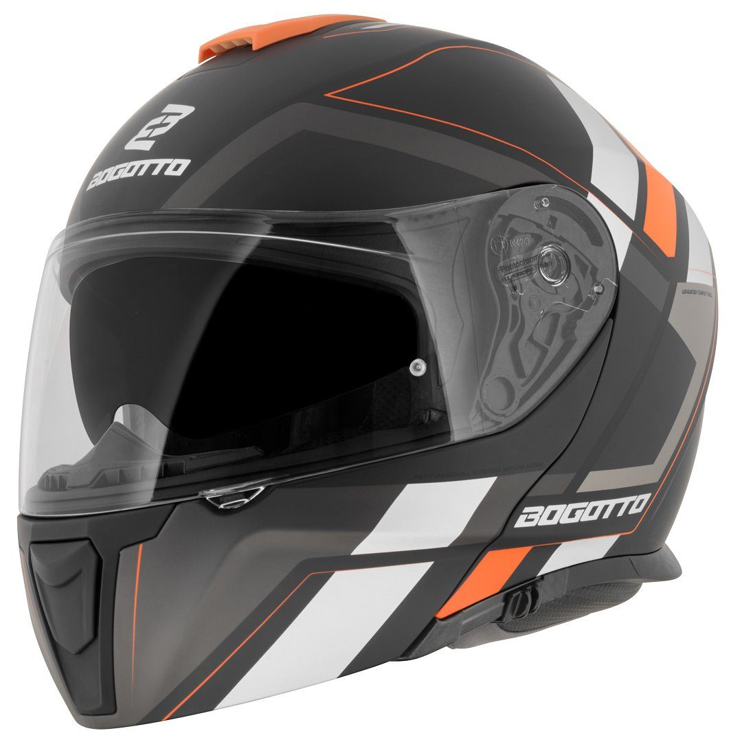 Bogotto Motorradhelm FF403 Murata Klapphelm, integriertes Sonnenvisier