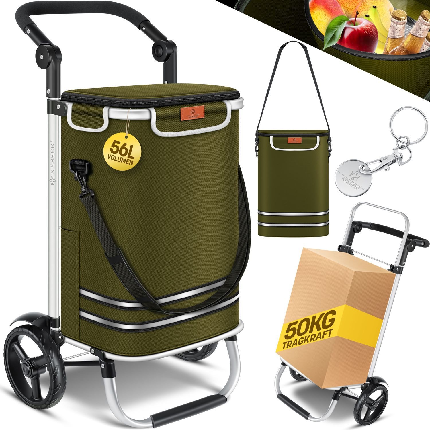 KESSER Einkaufstrolley, klappbar mit 56L Kapazität günstig online kaufen