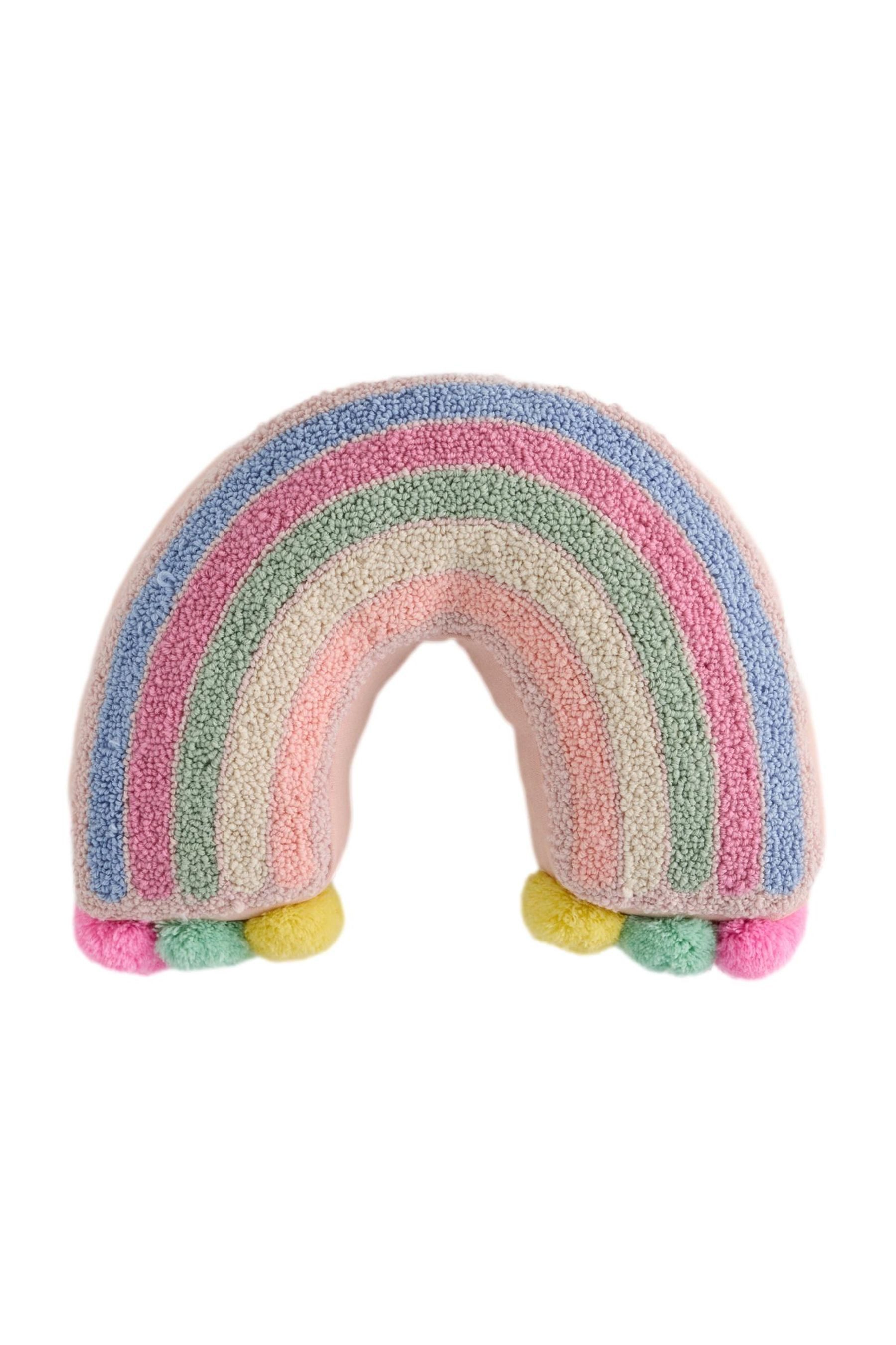Next Dekokissen Kissen mit Regenbogendesign und Bommeln