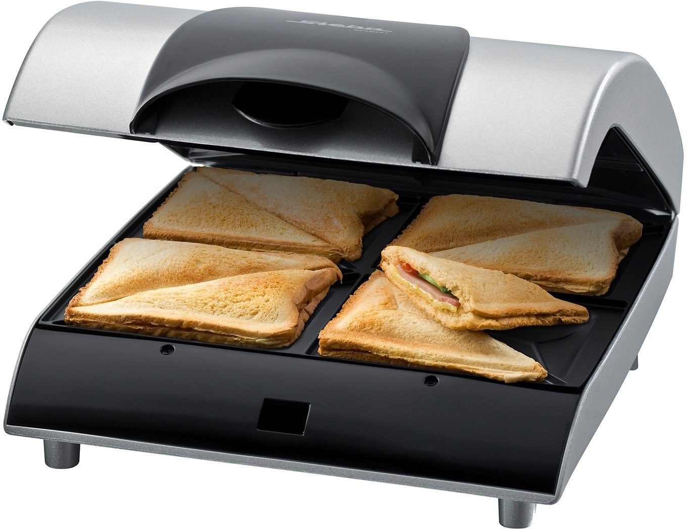 Steba Sandwichmaker SG 40, 1200 W, für Big American Toast,  Antihaftbeschichtete Druckguß-Platten
