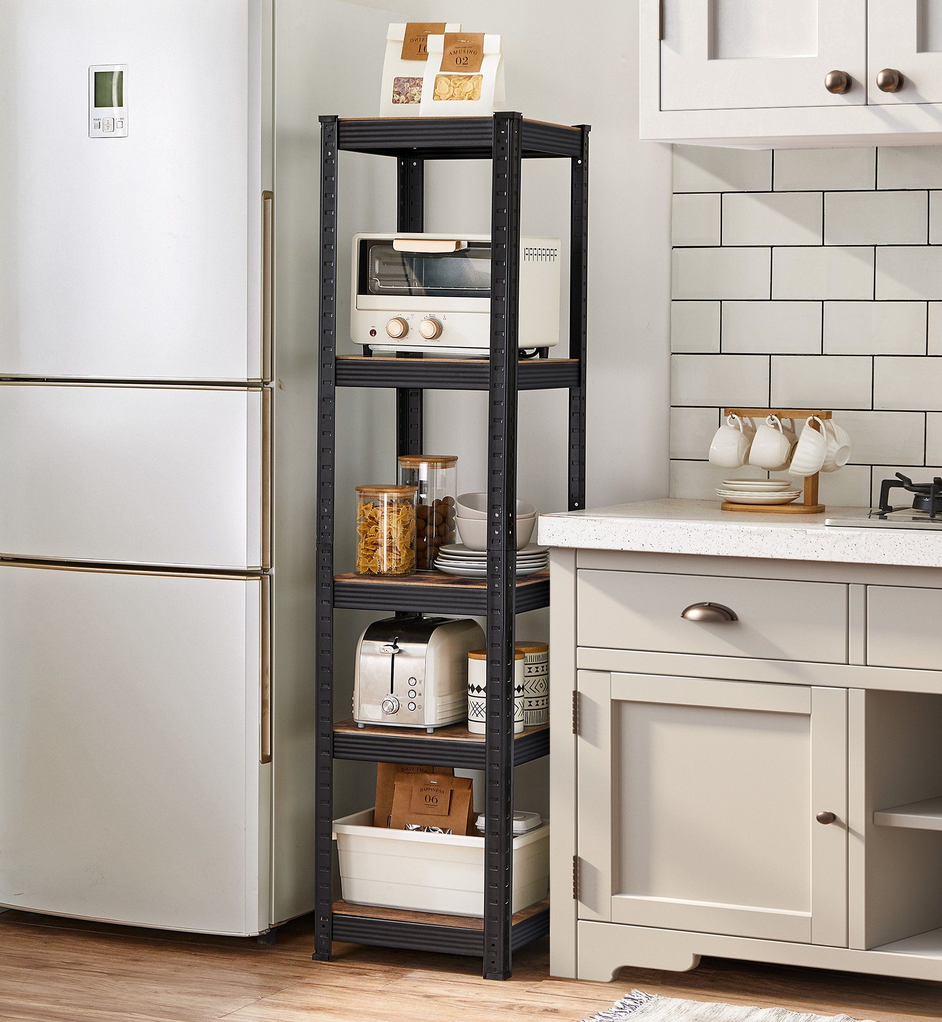 SONGMICS Standregal Küchenregal, 2-tlg., Lagerregal, 5 Ablagen, verstellbar günstig online kaufen