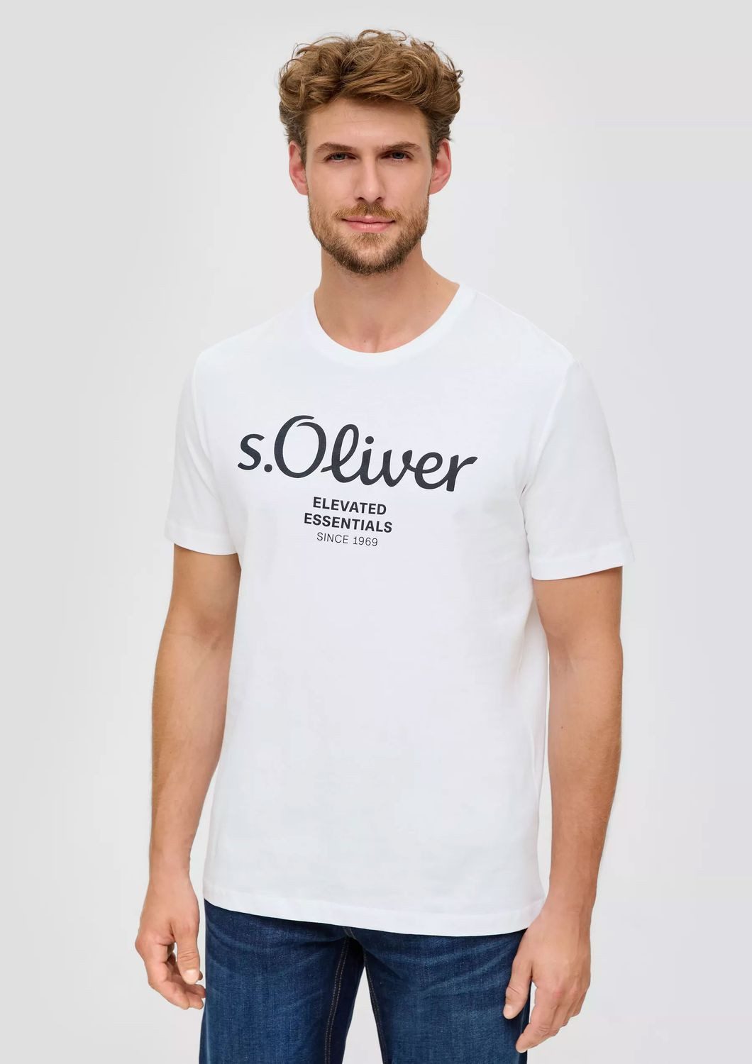 s.Oliver T-Shirt Basic aus reiner Baumwolle, mit Logo-Print auf der Brust günstig online kaufen