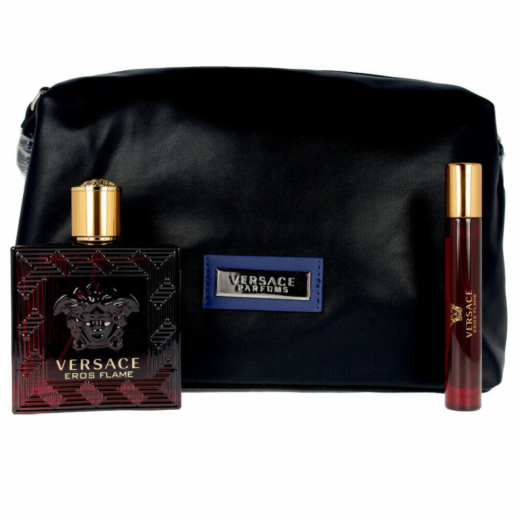 Versace Duft-Set Eros Flame Gift Set 100ml EDP + 10ml EDP + Toiletry Bag