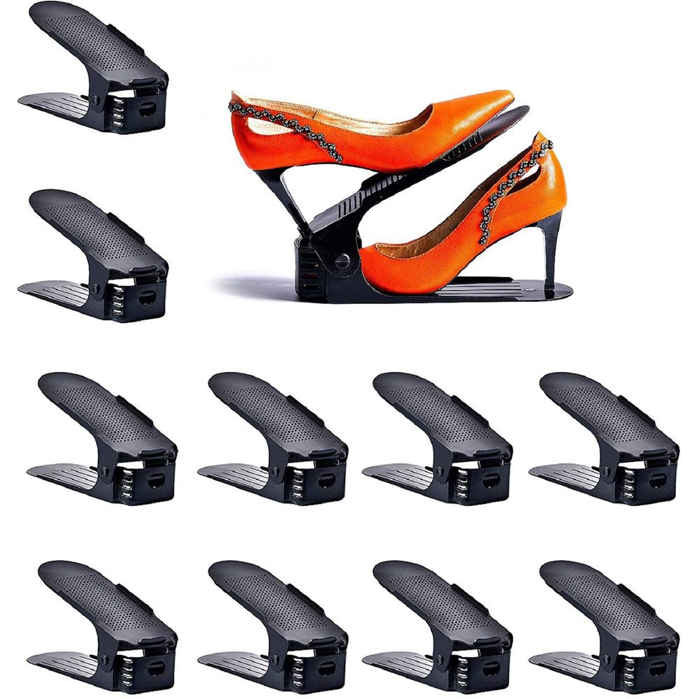 JEOBEST Schuhstapler Einstellbare Schuhregale Schuhstapler, Doppelschicht günstig online kaufen