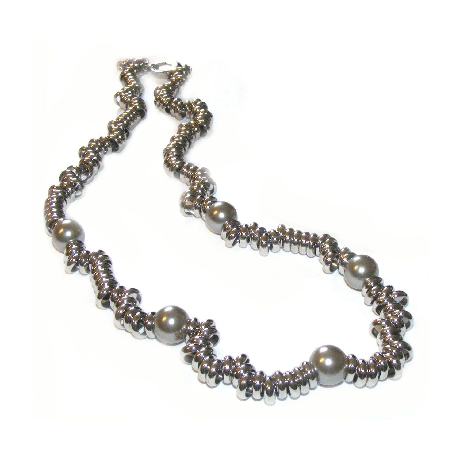 Vivance Perlenkette "Twilight" Edelstahl Halskette mit Muschelperlen, mit Muschelperlen