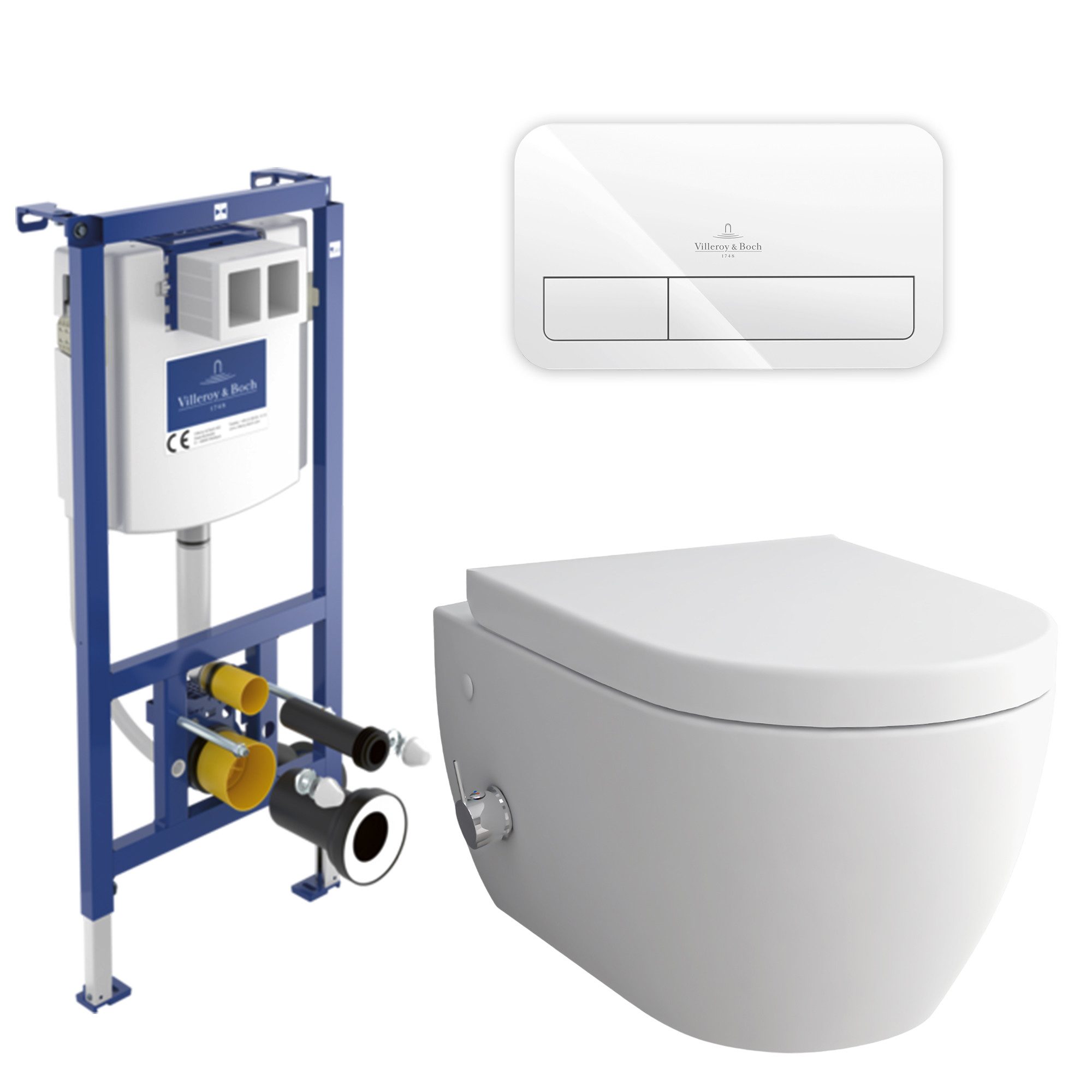 Alpenberger Vorwandelement WC Set Komplett: Dusch WC + Villeroy & Boch Spül günstig online kaufen