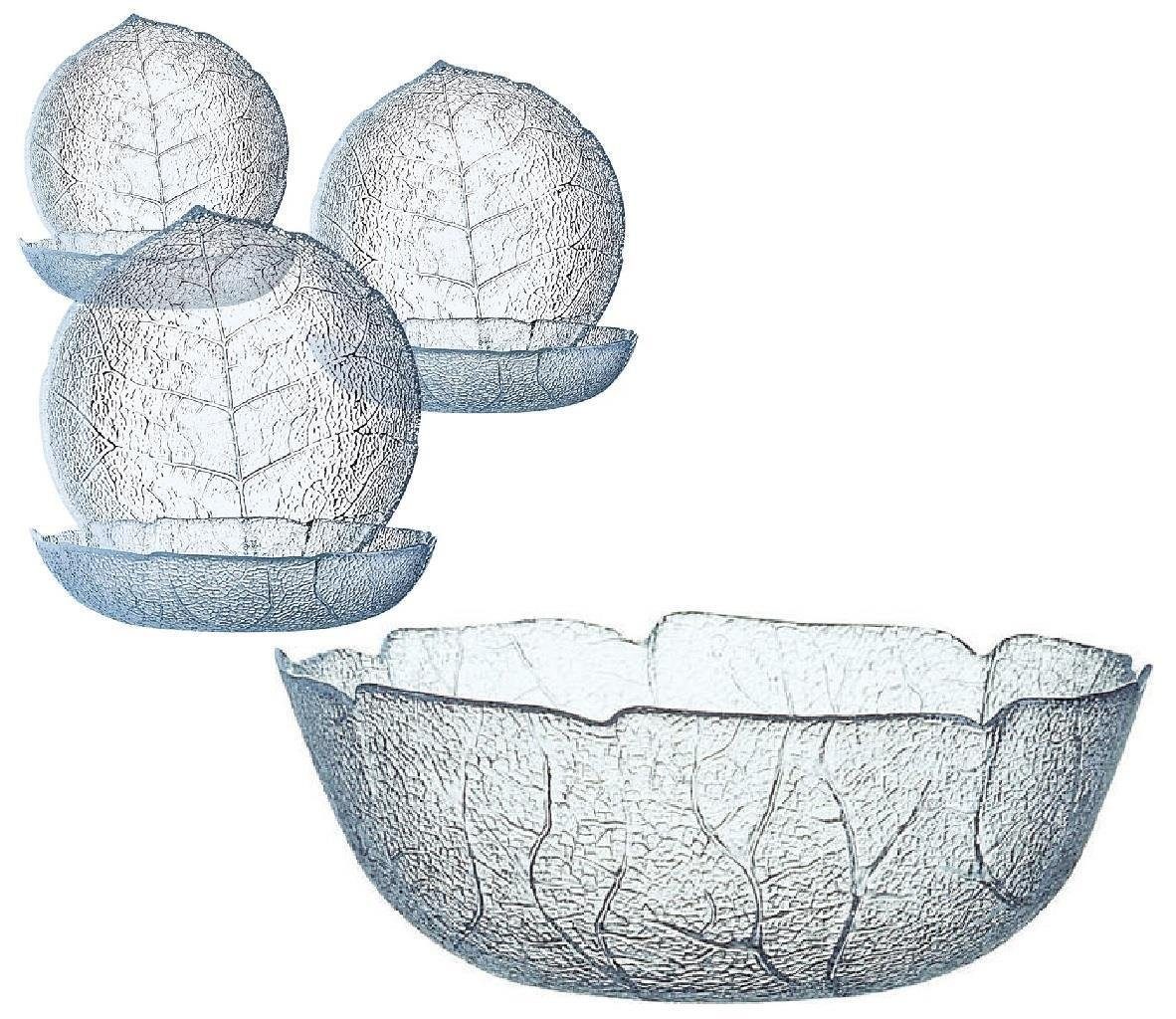 Luminarc Schüssel Luminarc Aspen Schüssel 27 cm+ Puddinteller 14,5 cm Set 7 tlg, Glas, (Spar-Set)