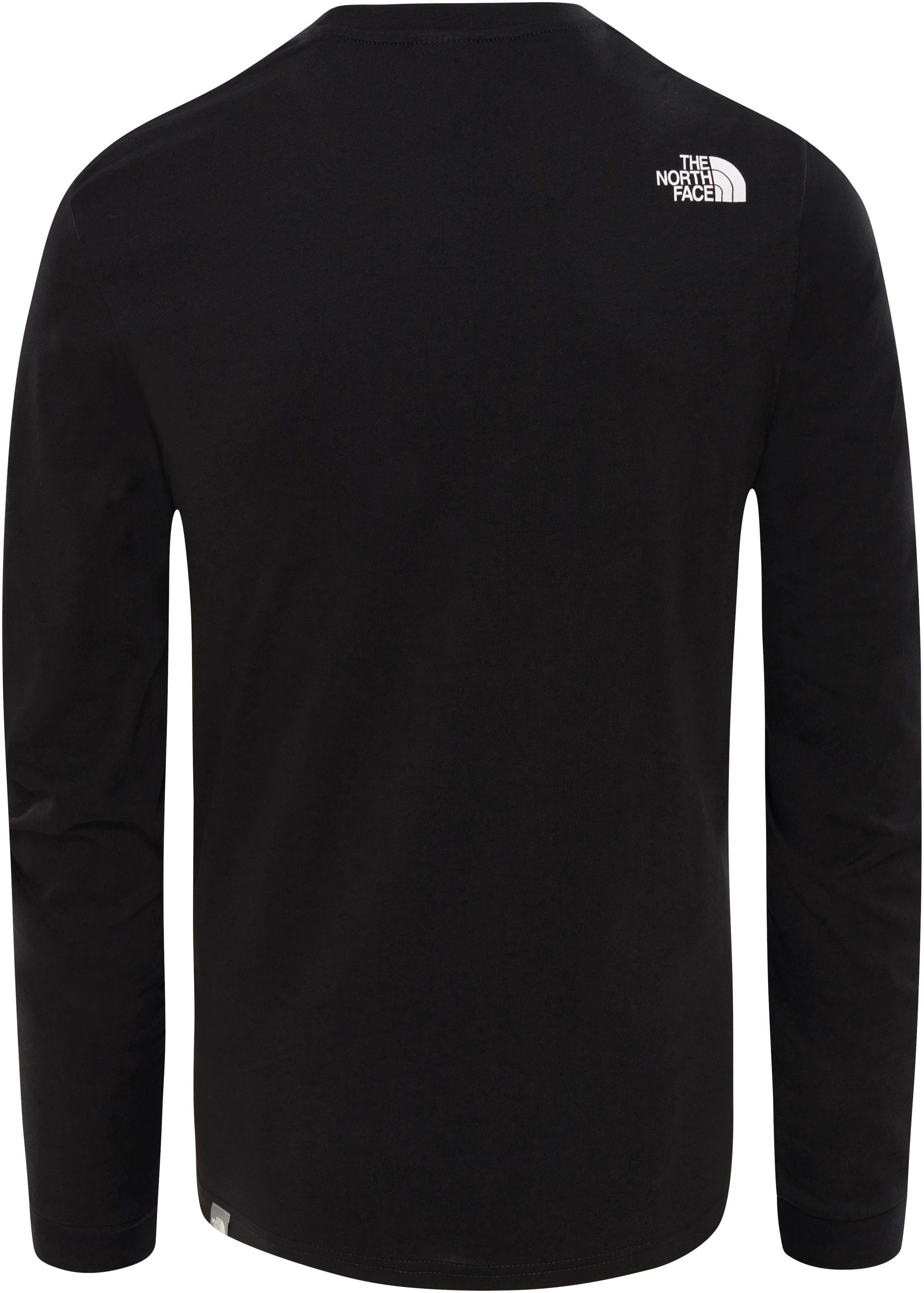 The North Face L/S Langarmshirt schwarz SIMPLE Logoschriftzug TEE DOME mit