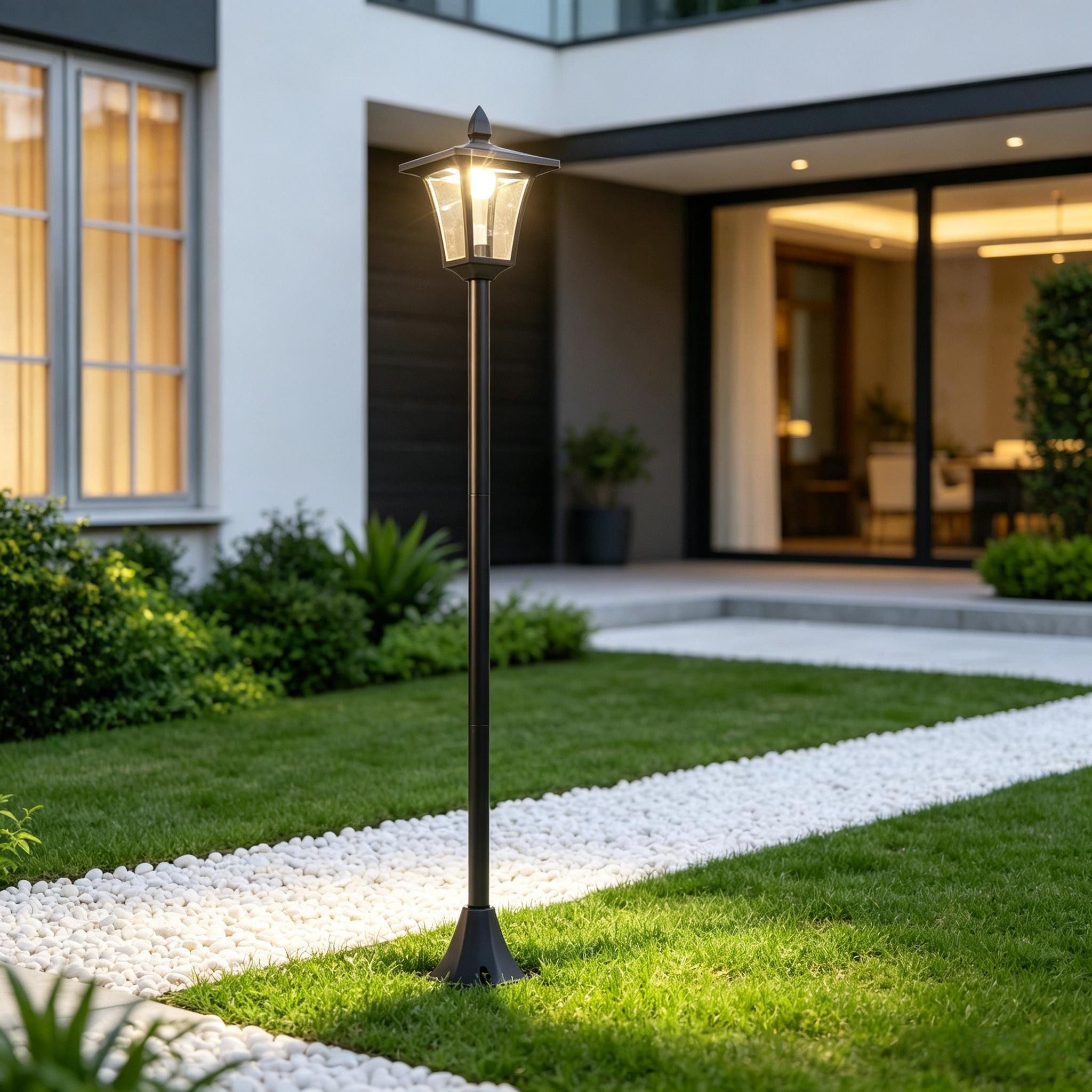 FELIXLEO LED Solarleuchte Solar Gartenleuchte Vintage Außenlaterne Bodenlampe Schwarz